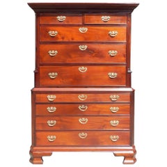 English Chippendale Maghogany Chest on Chest with Interior Desk, Circa 1750