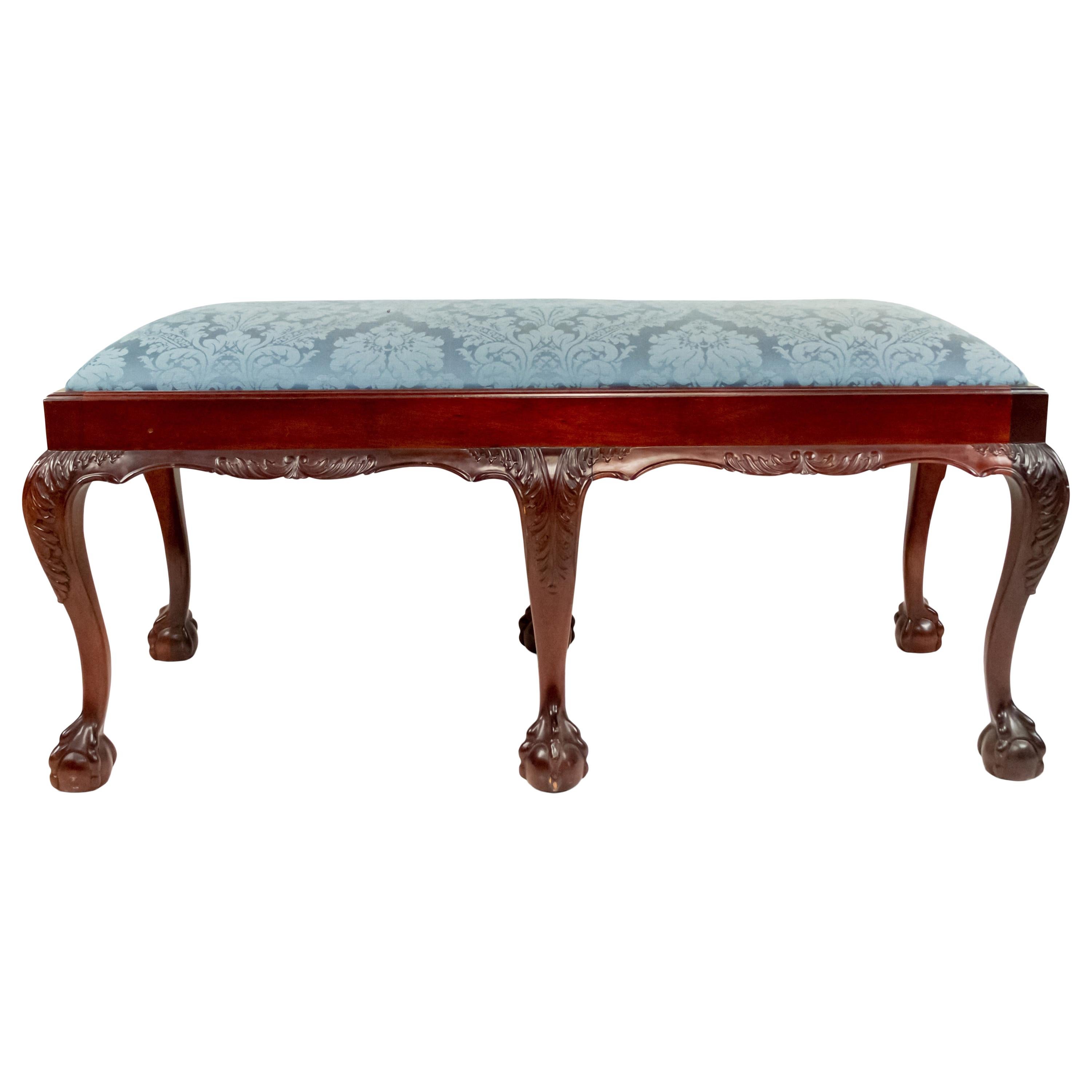 English Chippendale Mahogany Bench