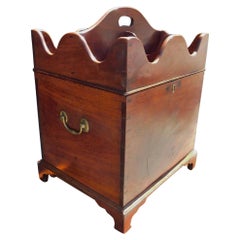 English Chippendale Mahogany Cellarette with Original Bracket Feet, Circa 1780