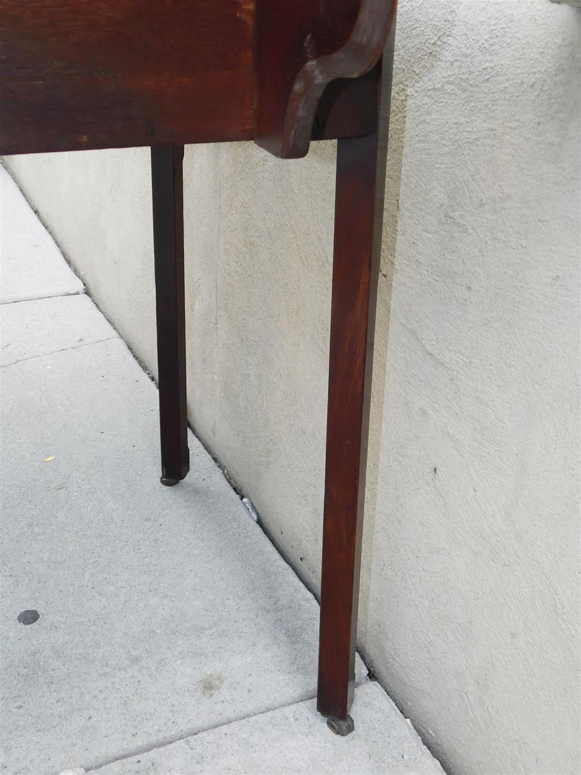 English Chippendale Mahogany Drop Leaf Pembroke Table w/ Barrel Casters, C. 1770 For Sale 4