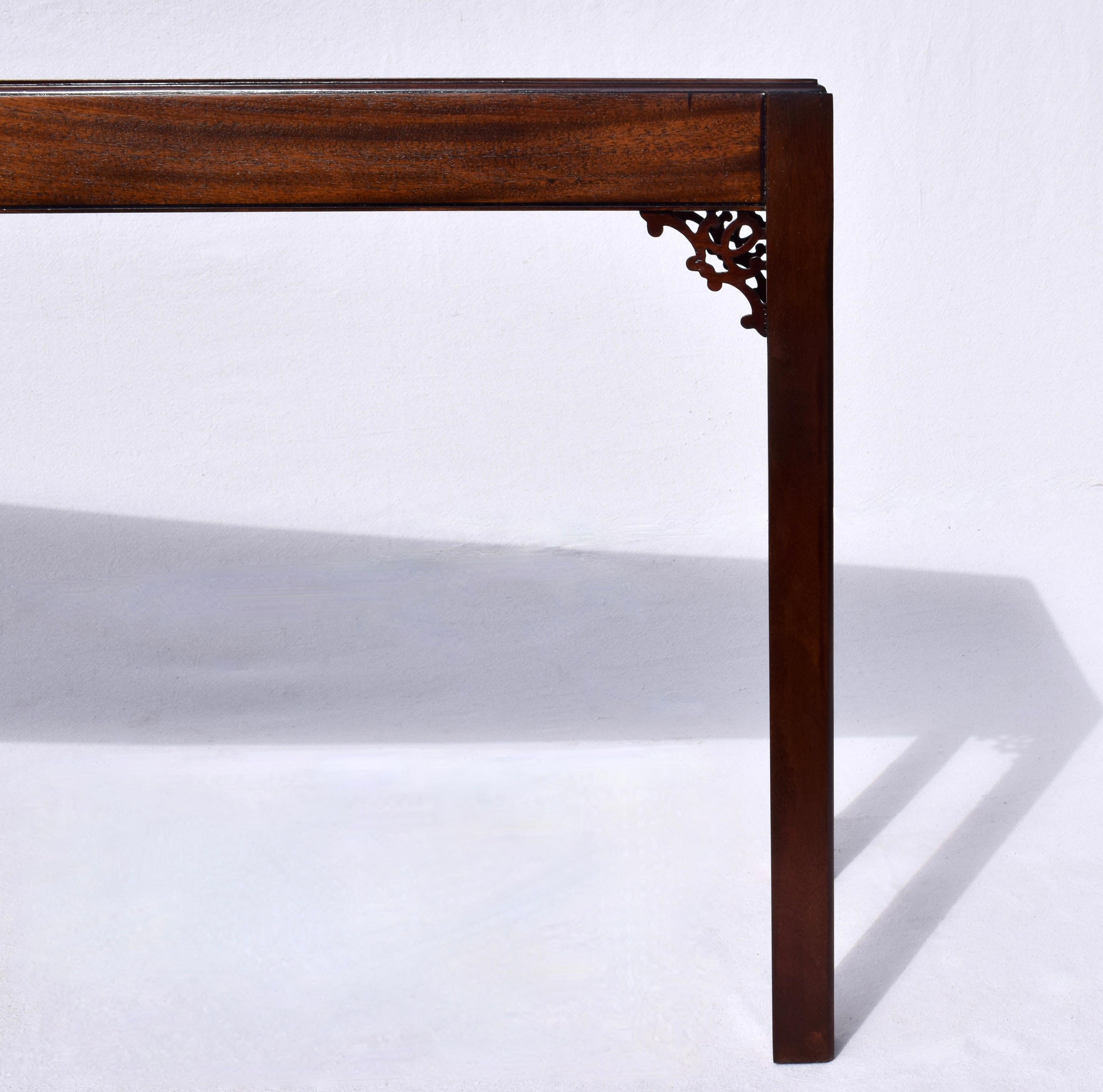 English Chippendale Mahogany Fret Work Console Table For Sale 4