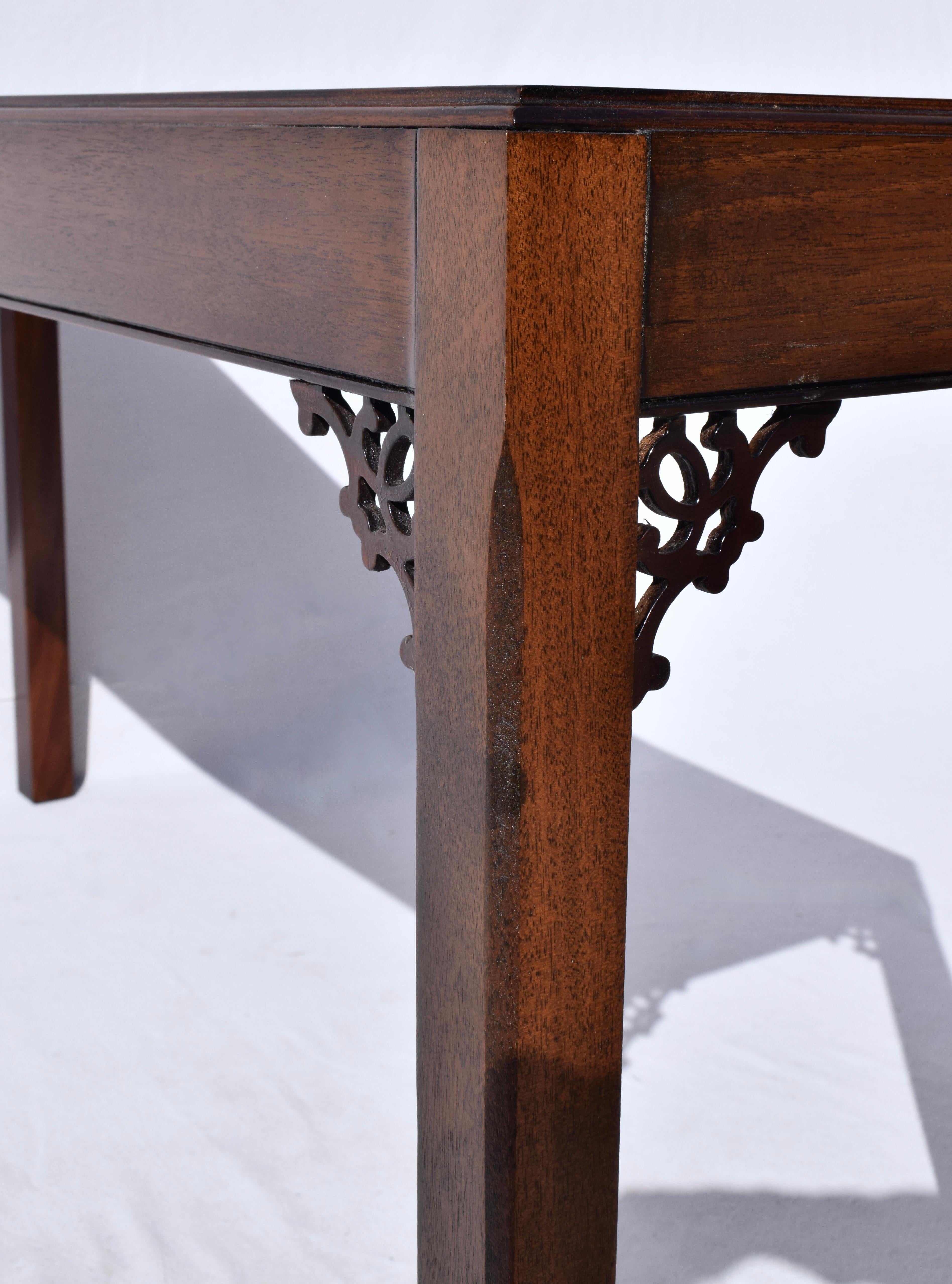 American English Chippendale Mahogany Fret Work Console Table For Sale