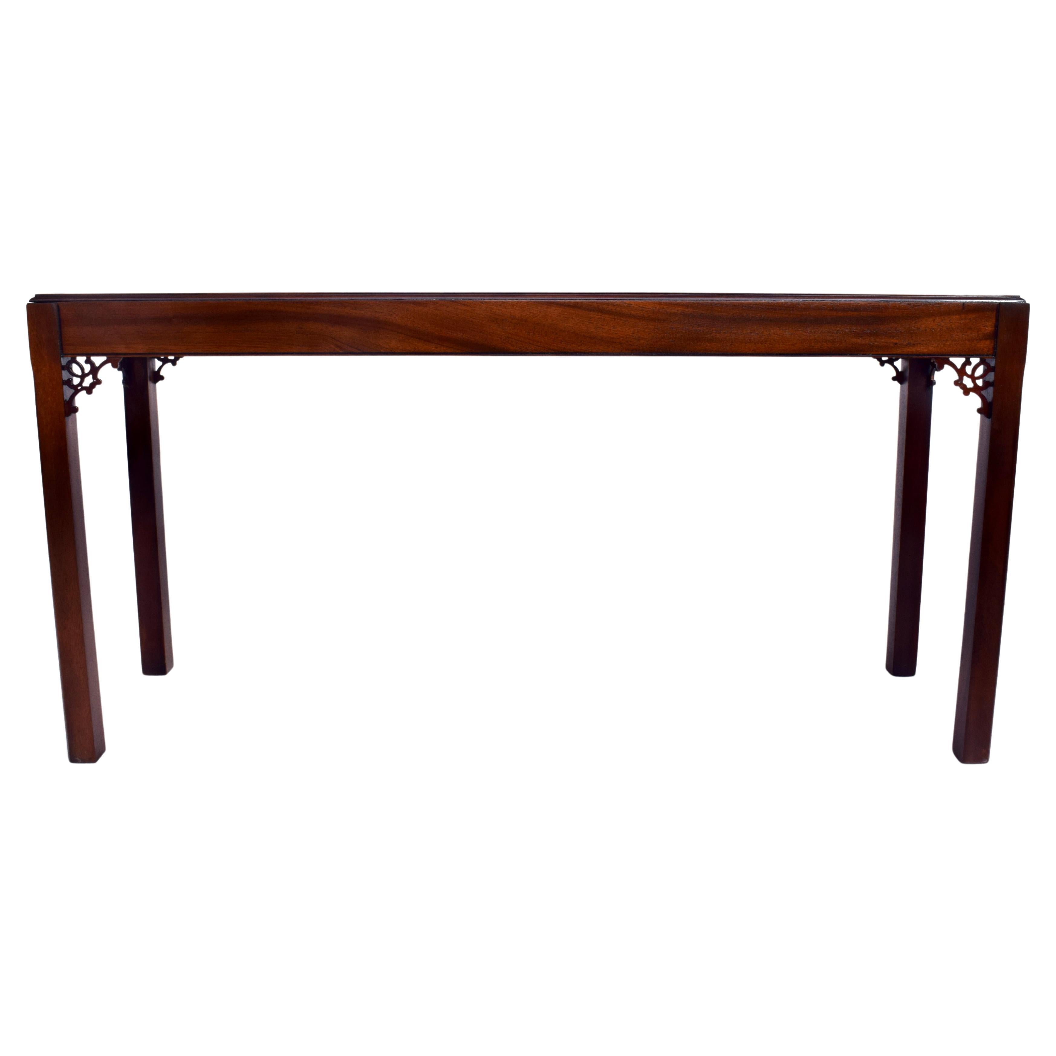 English Chippendale Mahogany Fret Work Console Table For Sale