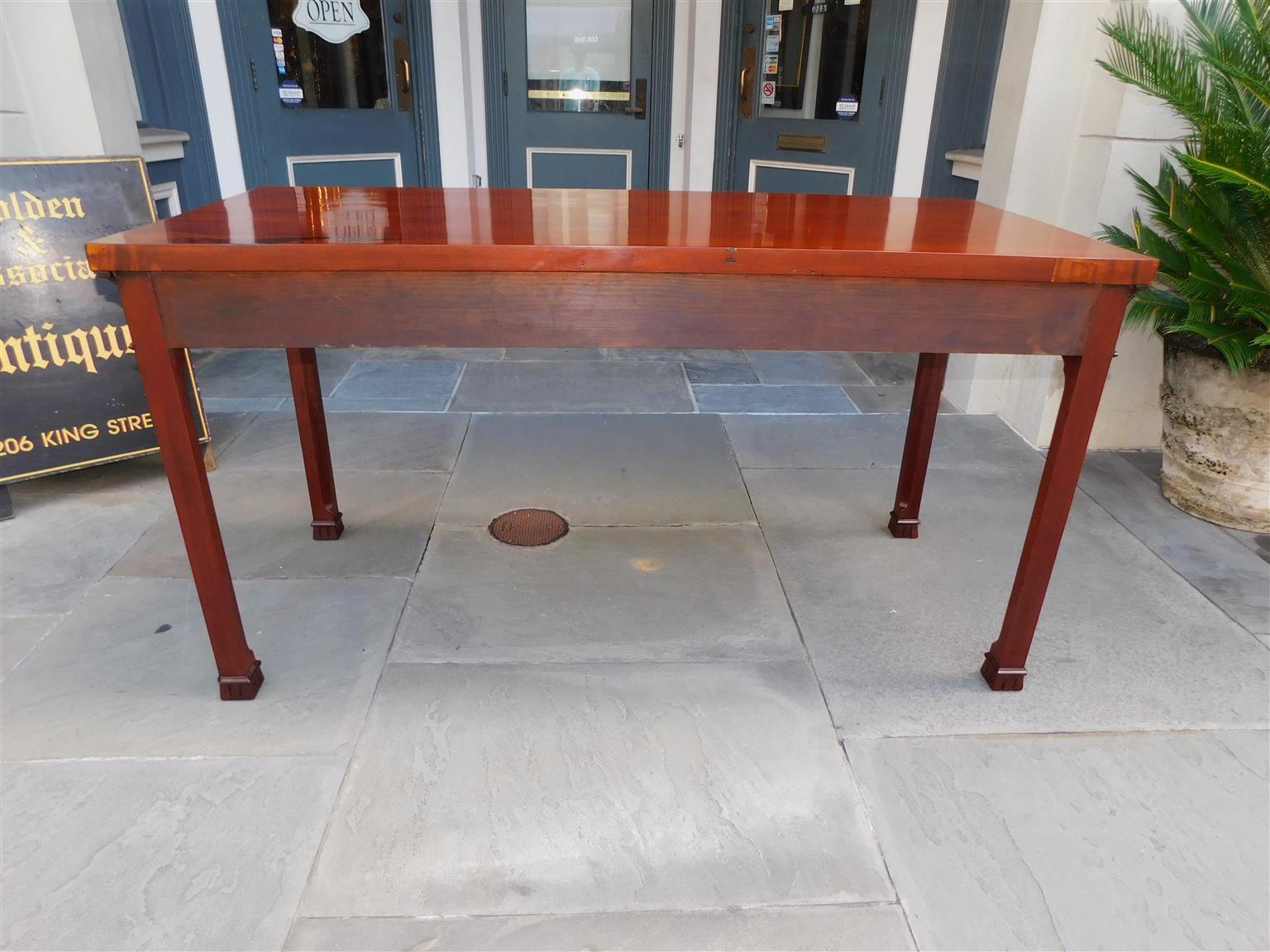 English Chippendale Mahogany Fret Work Console Table with Marlborough Feet, 1770 For Sale 8