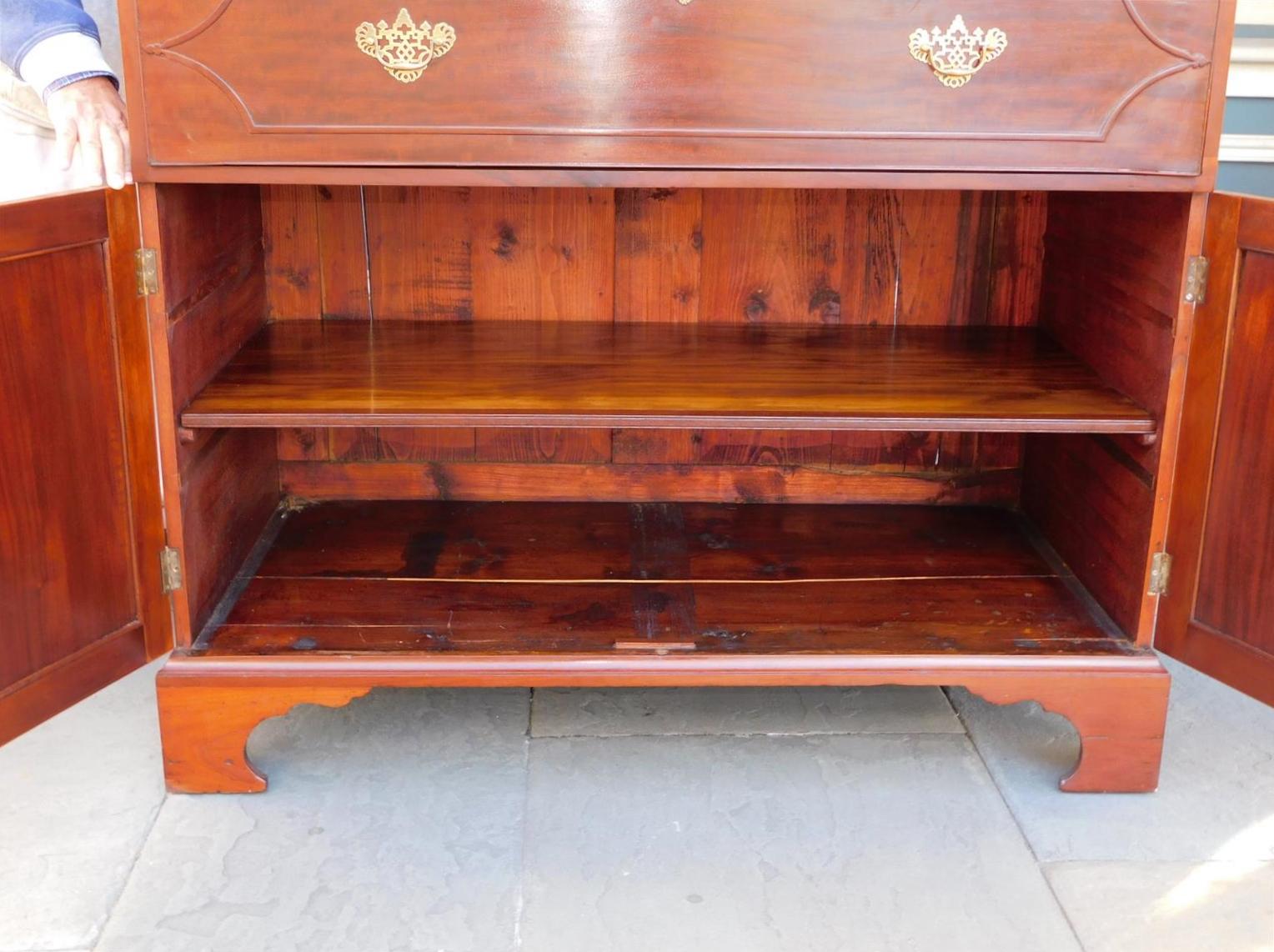 English Chippendale Mahogany Inlaid Fall Front Secretary with Bookcase, C.1780 For Sale 13