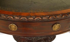 English Chippendale Mahogany Leather Center Table
