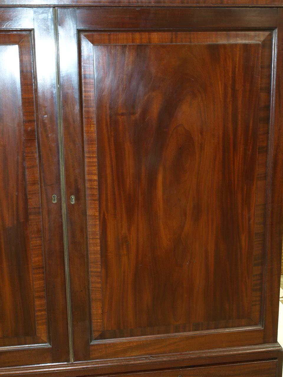 English Chippendale Mahogany Linen Press For Sale 2