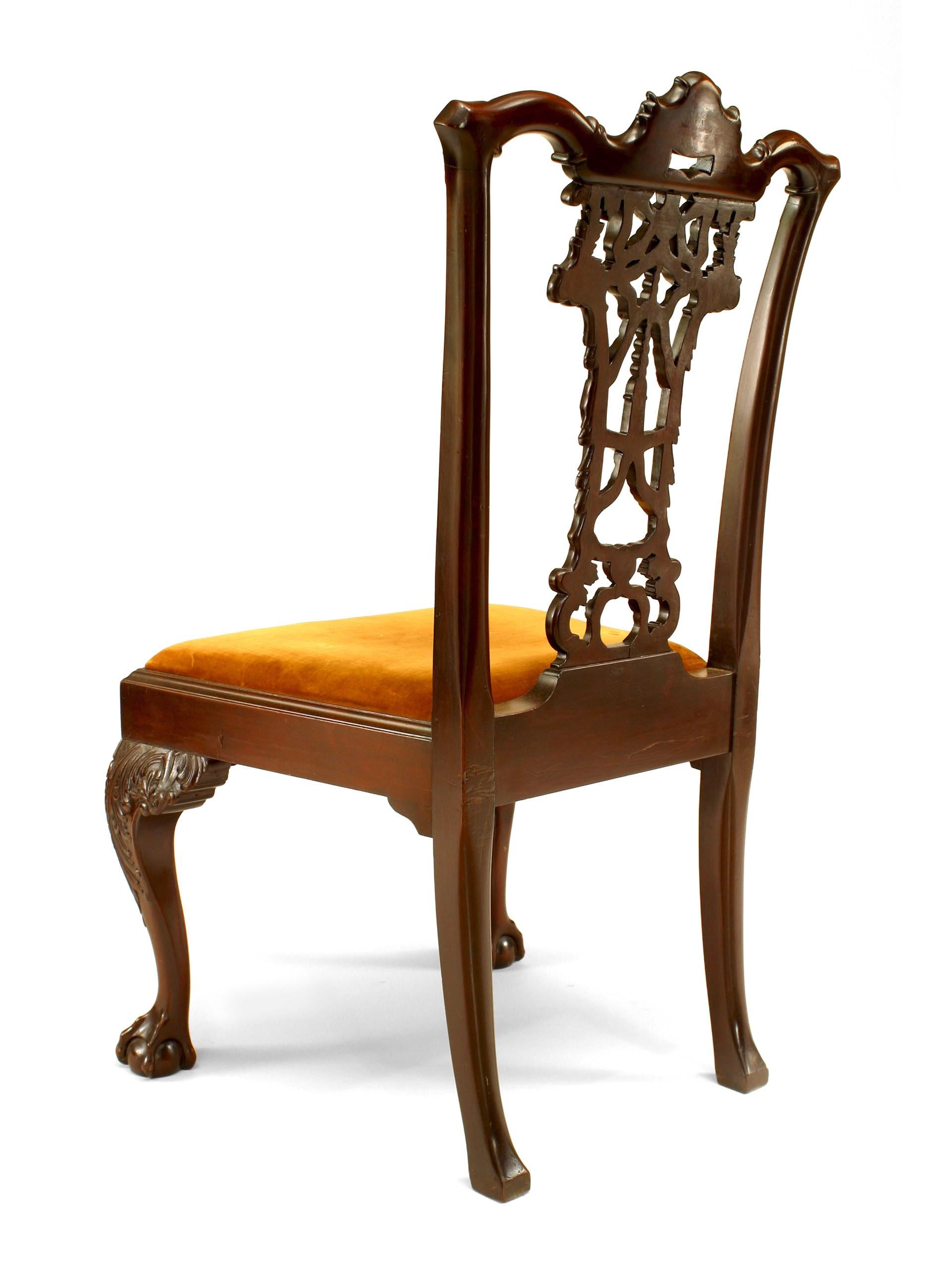 19th Century English Chippendale Mahogany Ribbon Side Chair