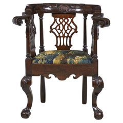 English Chippendale Mahogany Round Back Armchair