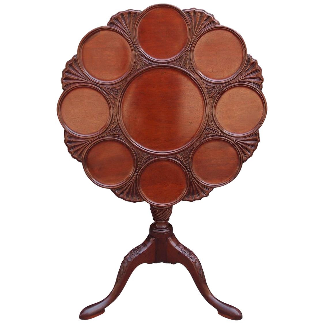 English Chippendale Mahogany Shell and Acanthus Carved Dessert Table, Circa 1760 For Sale