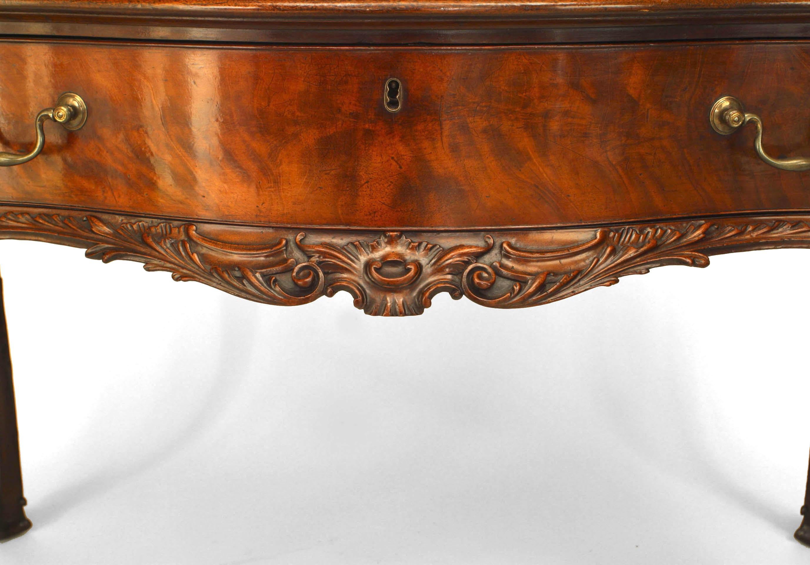 English Chippendale Mahogany Table Desk For Sale 2