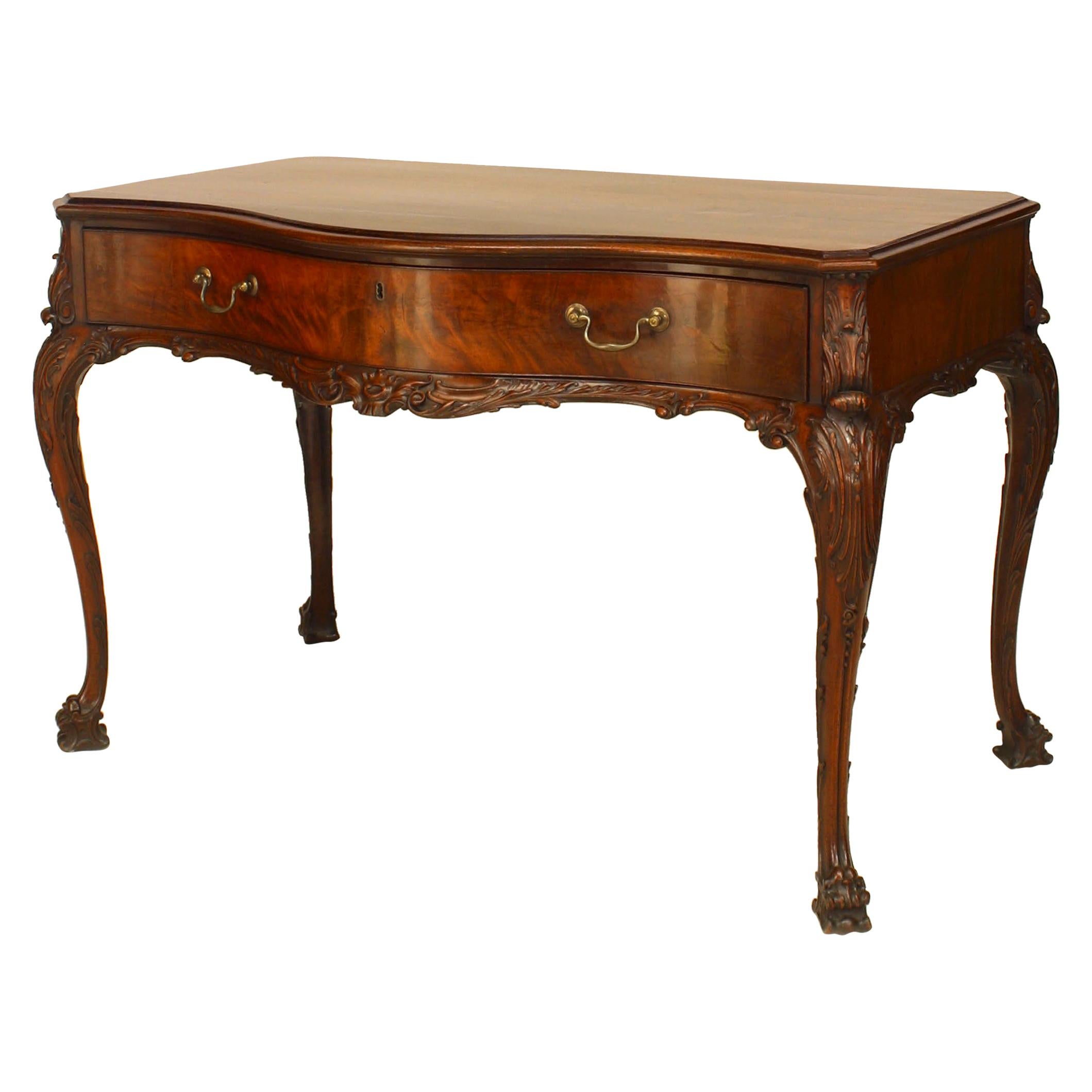English Chippendale Mahogany Table Desk For Sale