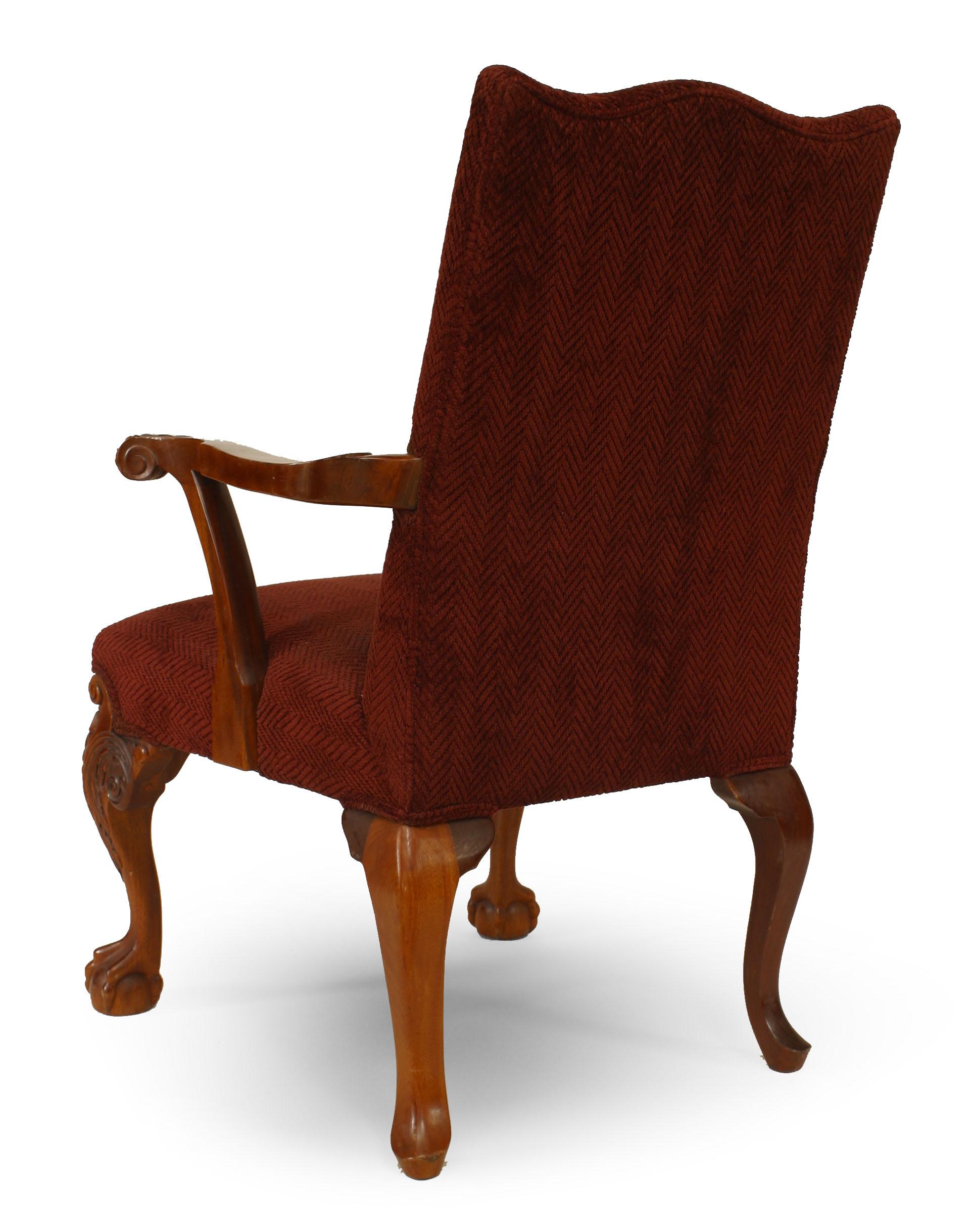 Englische Chippendale-Maroon-Sessel (20. Jahrhundert) im Angebot