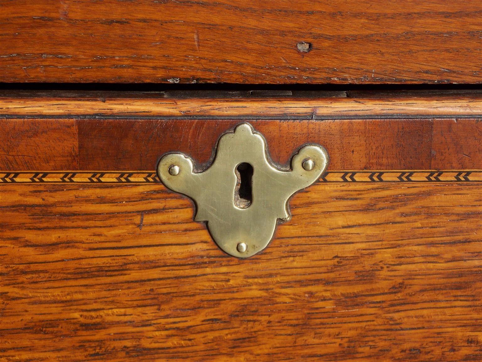 English Chippendale Oak and Walnut Cross Banded Inlaid Welsh Dresser, Circa 1780 9