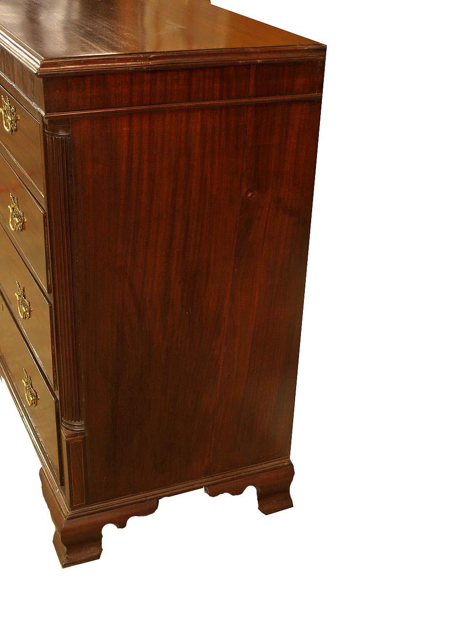 Inlay English Chippendale Quarter Column Chest For Sale
