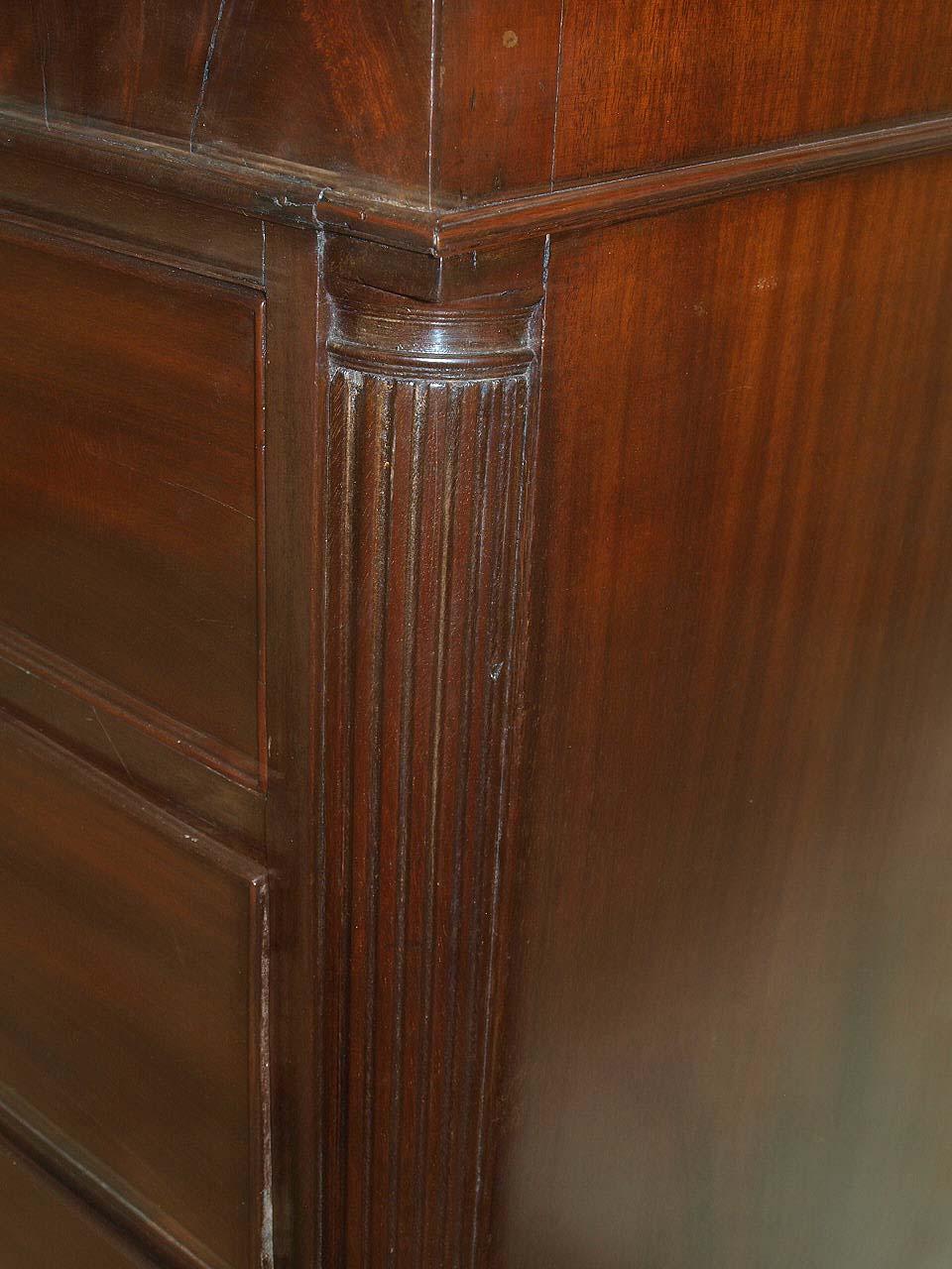 Brass English Chippendale Quarter Column Chest For Sale