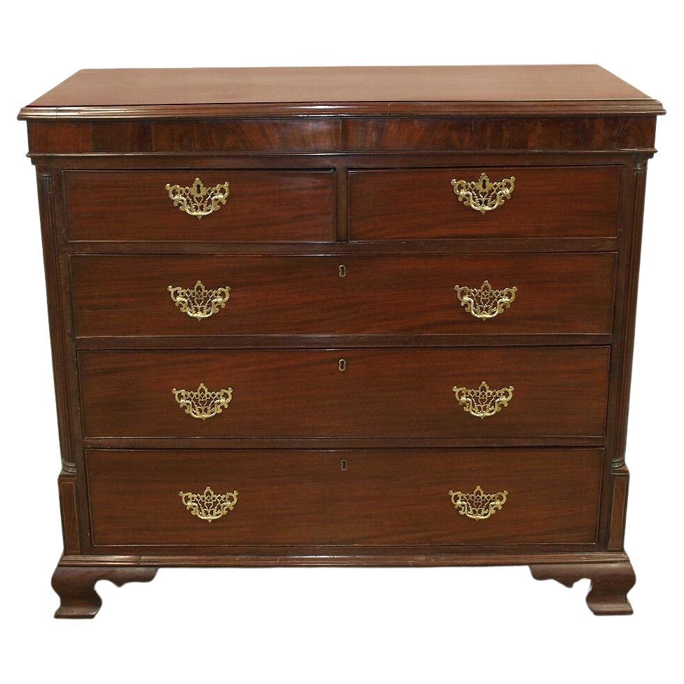 English Chippendale Quarter Column Chest For Sale