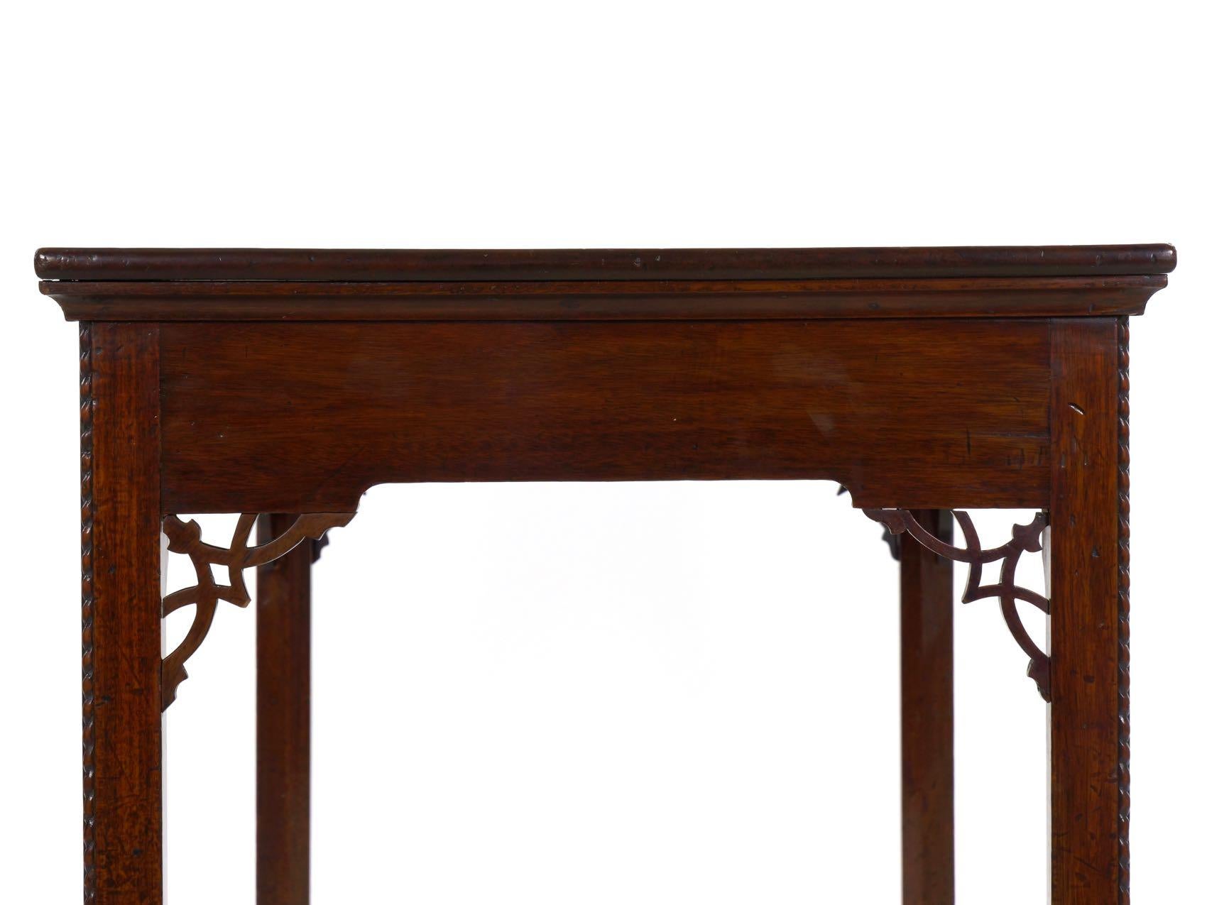 English Chippendale Rectangular Mahogany Antique Console Center Table circa 1770 4