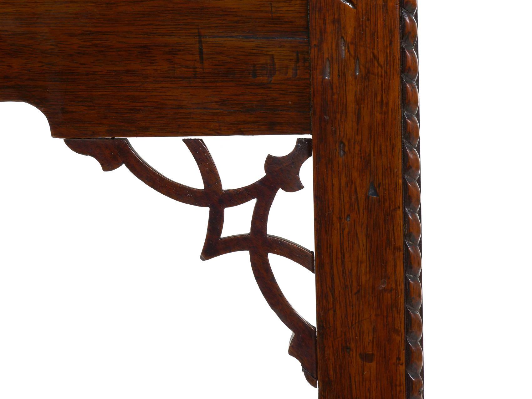 English Chippendale Rectangular Mahogany Antique Console Center Table circa 1770 5