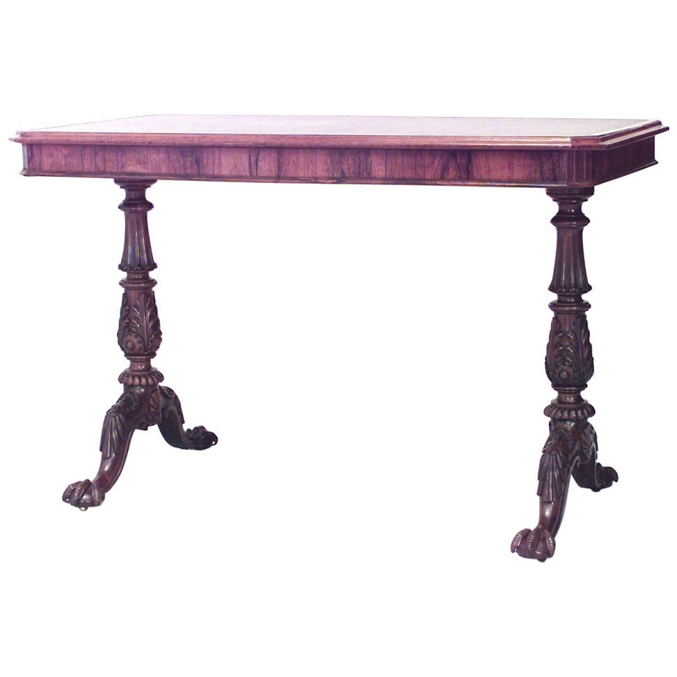 English Chippendale Rosewood Table Desk For Sale