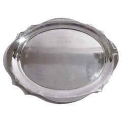 Bandeja de té inglesa de estaño pulido con forma de Chippendale, c. 1830