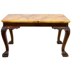 English Chippendale Simulated Marble-Top Center Table