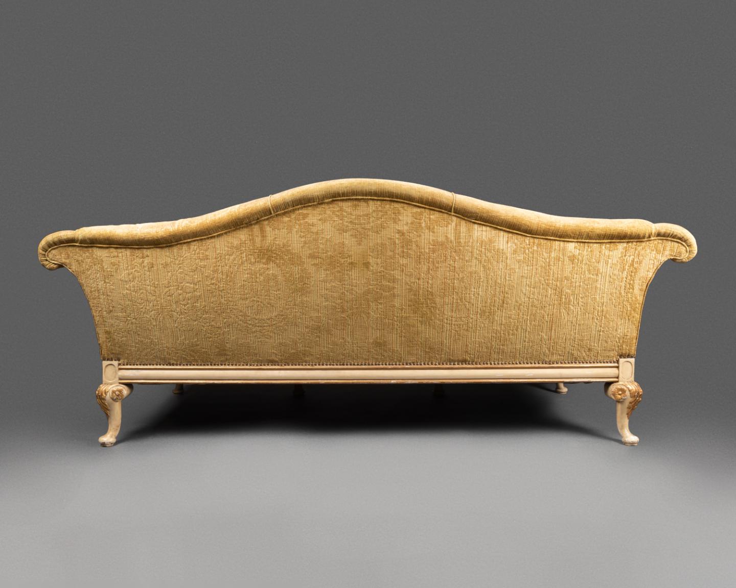 Fabric  English Chippendale Sofa For Sale