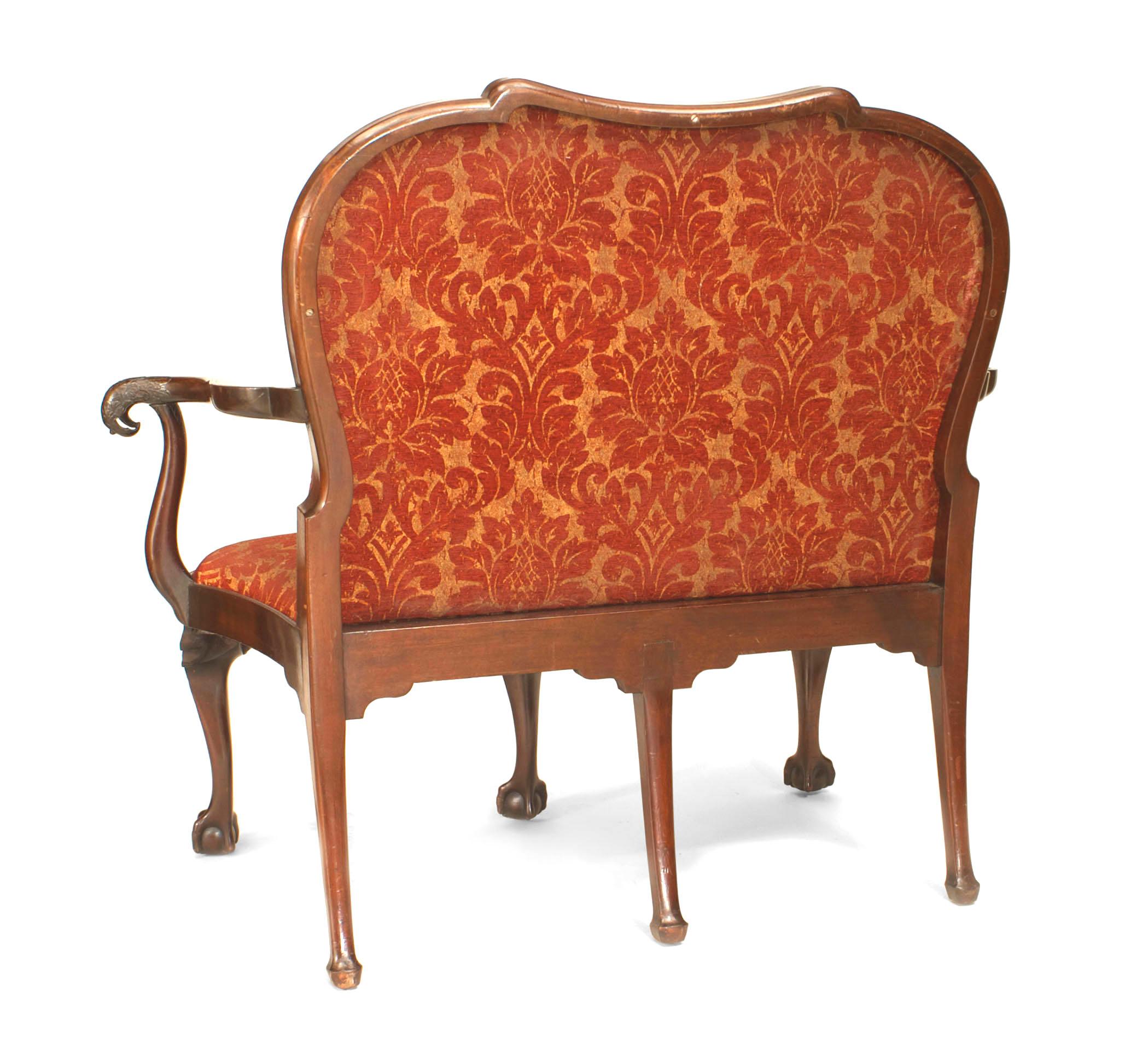 British English Chippendale Style '18th-19th Century' Mahogany Loveseat For Sale