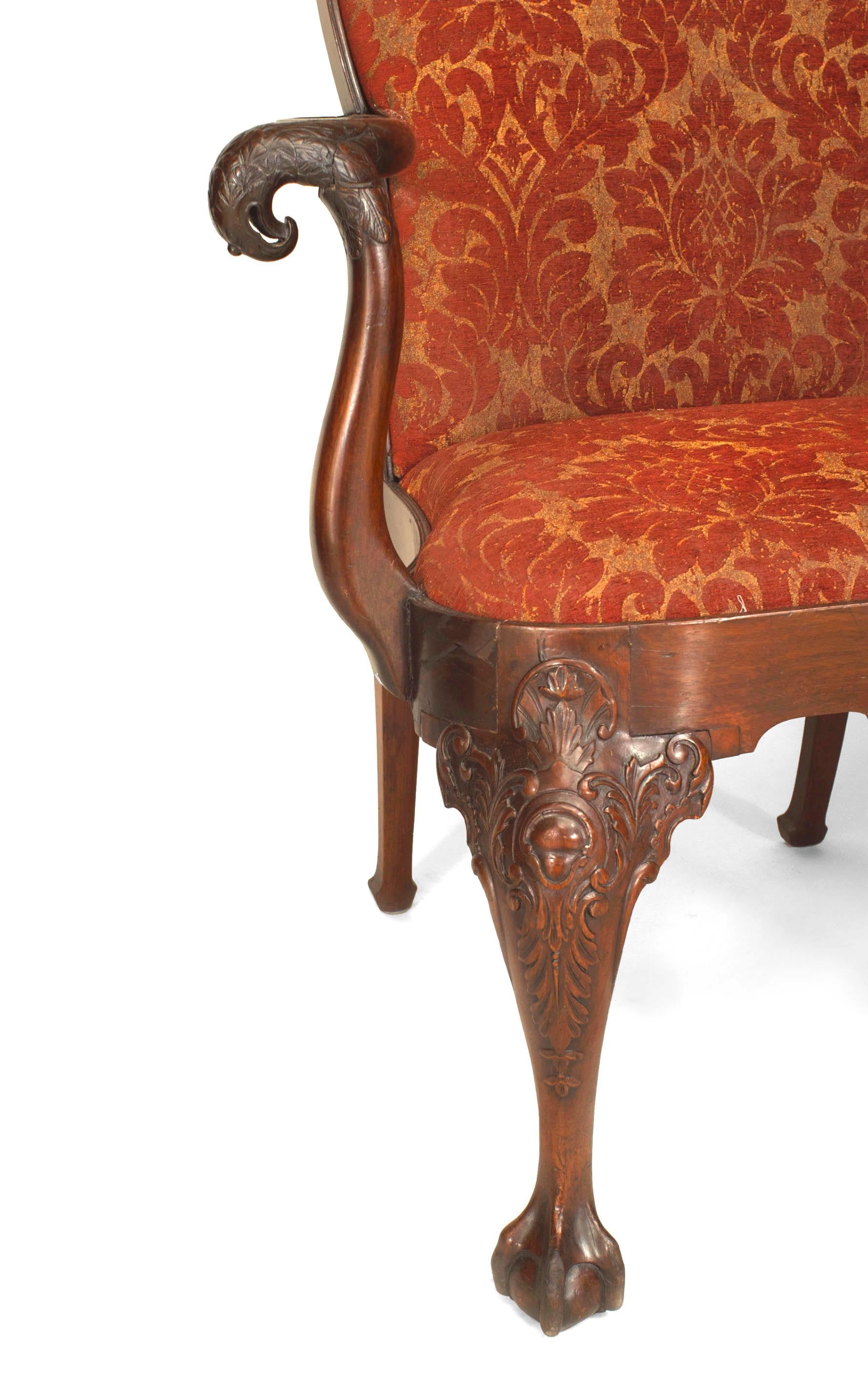 English Chippendale Style '18th-19th Century' Mahogany Loveseat In Good Condition For Sale In New York, NY
