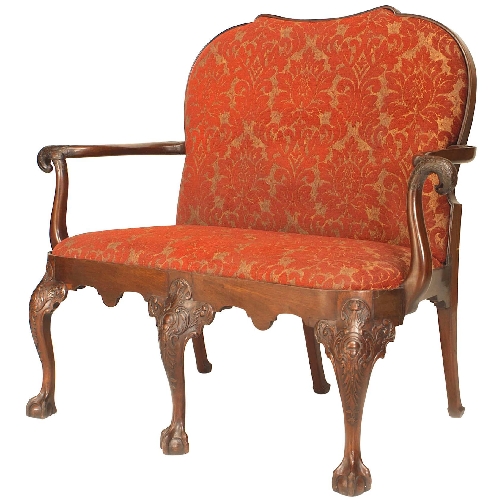 English Chippendale Style '18th-19th Century' Mahogany Loveseat For Sale