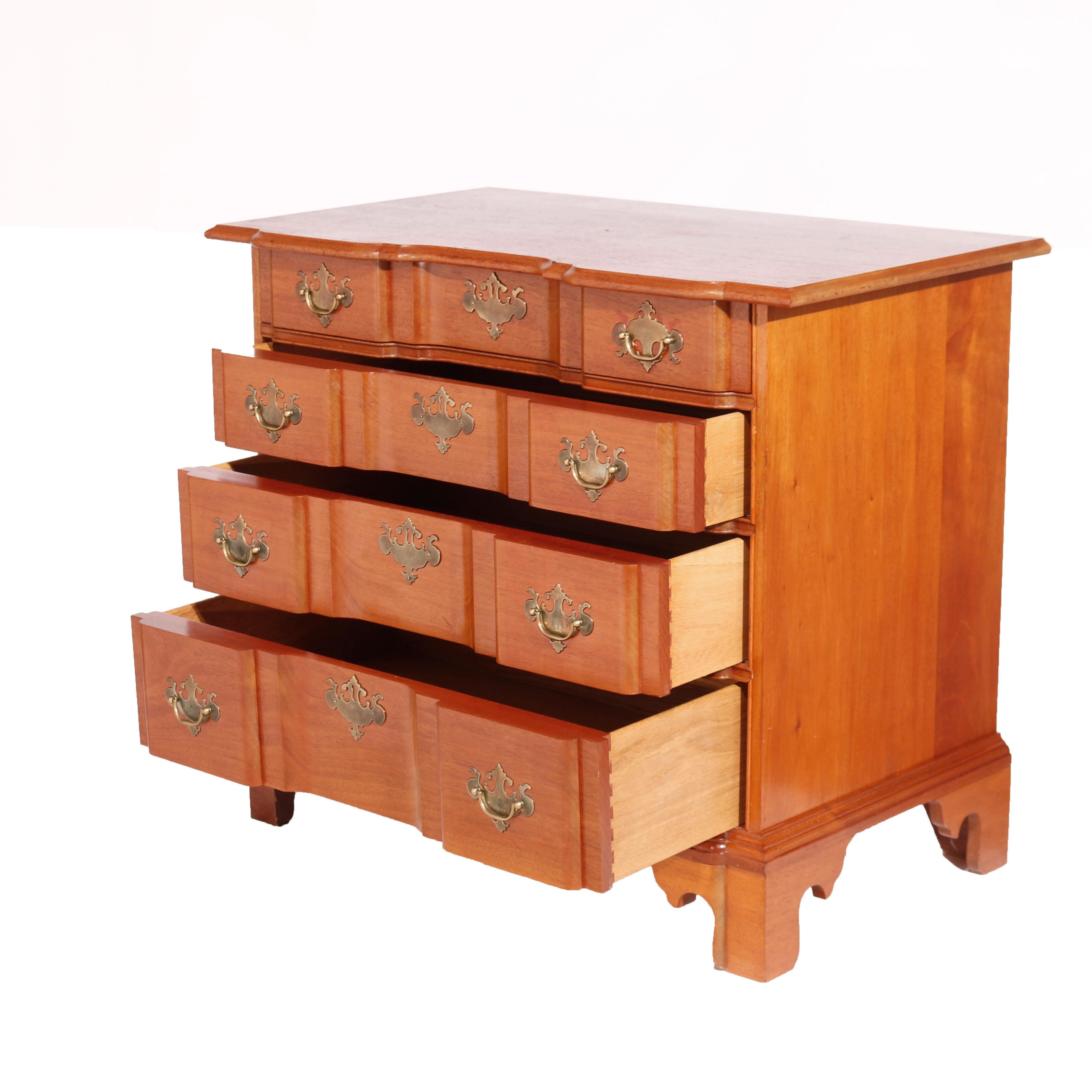 American English Chippendale Style Block Front Chest, Bartley Collection, 20th C For Sale