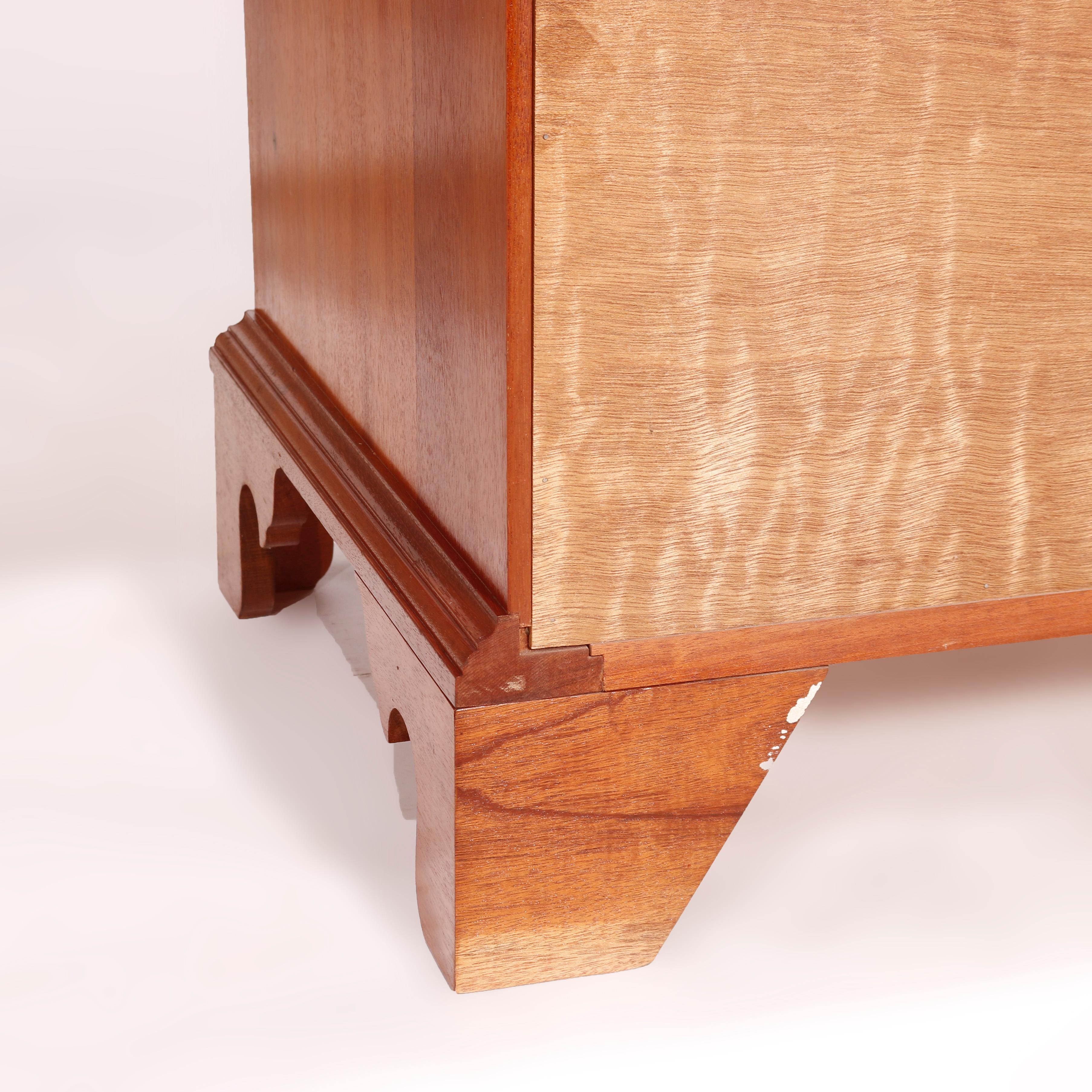 Wood English Chippendale Style Block Front Chest, Bartley Collection, 20th C For Sale