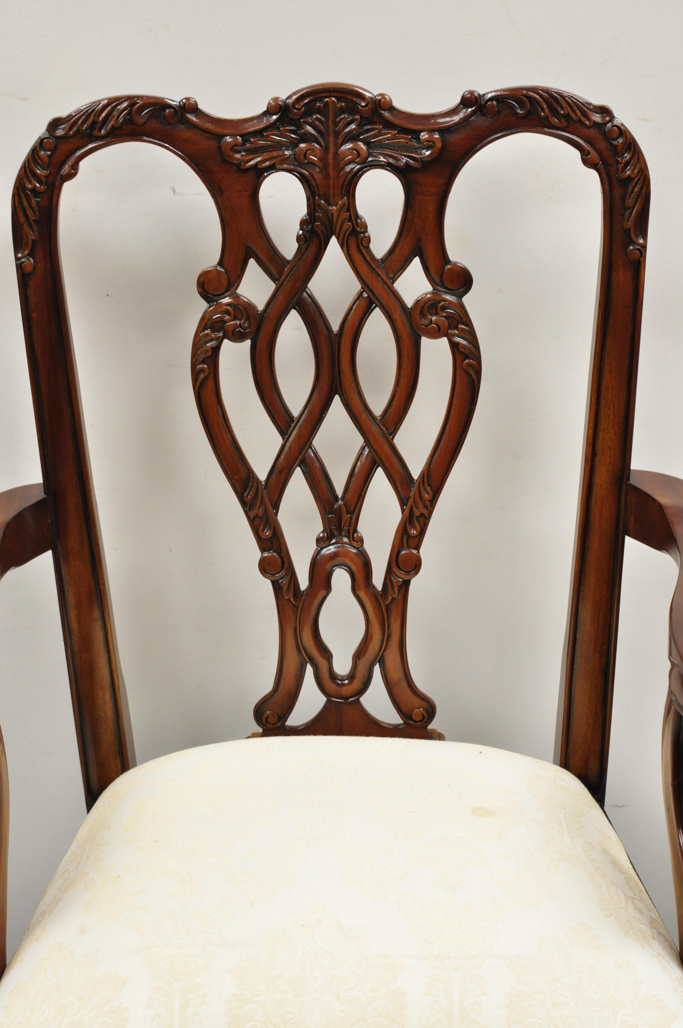 English Chippendale Style Carved Mahogany Ball & Claw Dining Chairs - Set of 8 In Good Condition In Philadelphia, PA