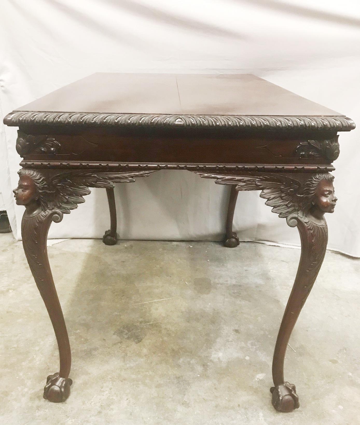 English Chippendale Style Carved Mahogany Side Table 6