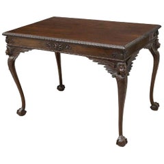 English Chippendale Style Carved Mahogany Side Table