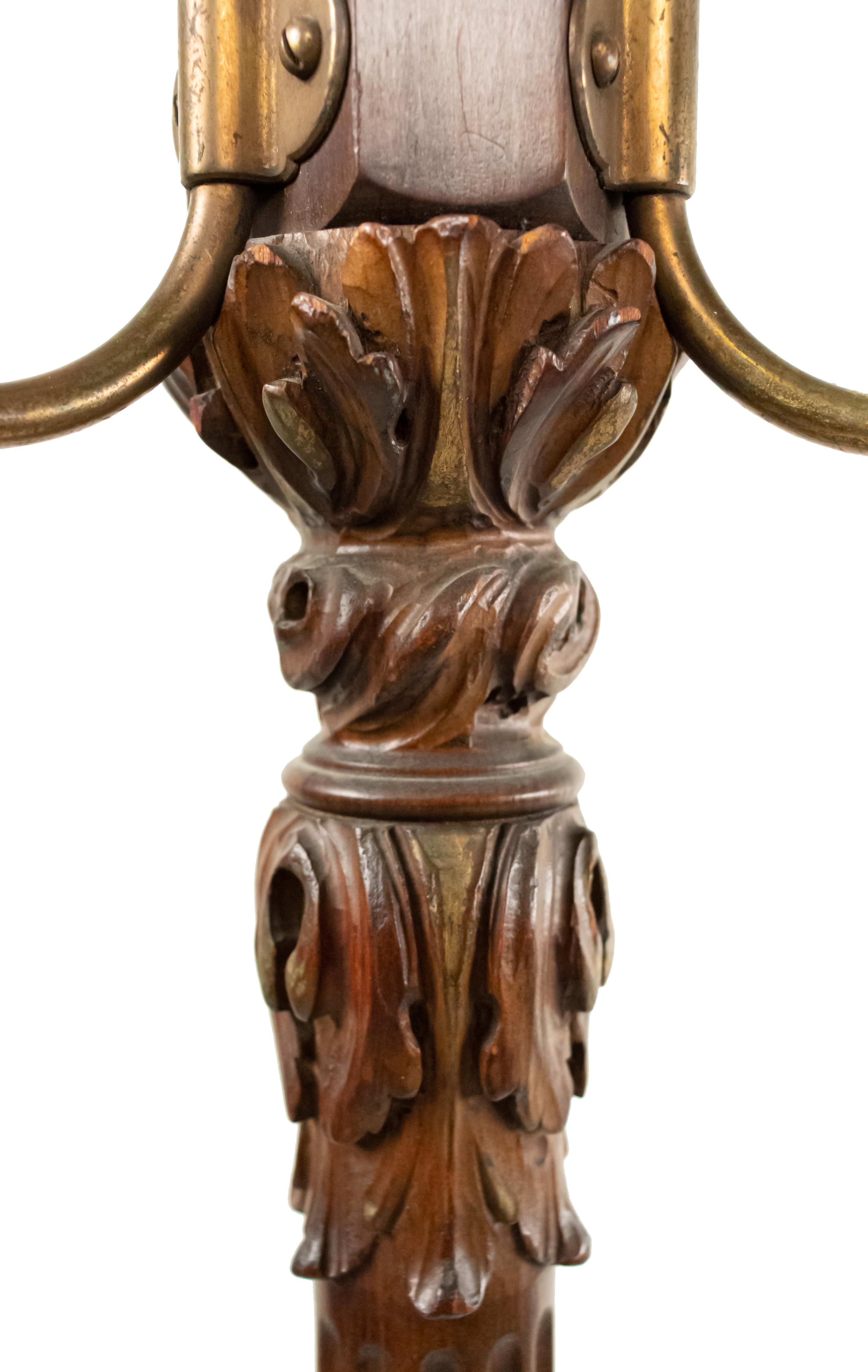 Hand-Carved English Chippendale Style Mahogany Coat Tree For Sale