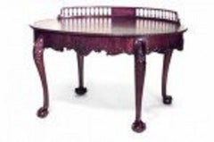 English Chippendale Style Oval Mahogany Desk