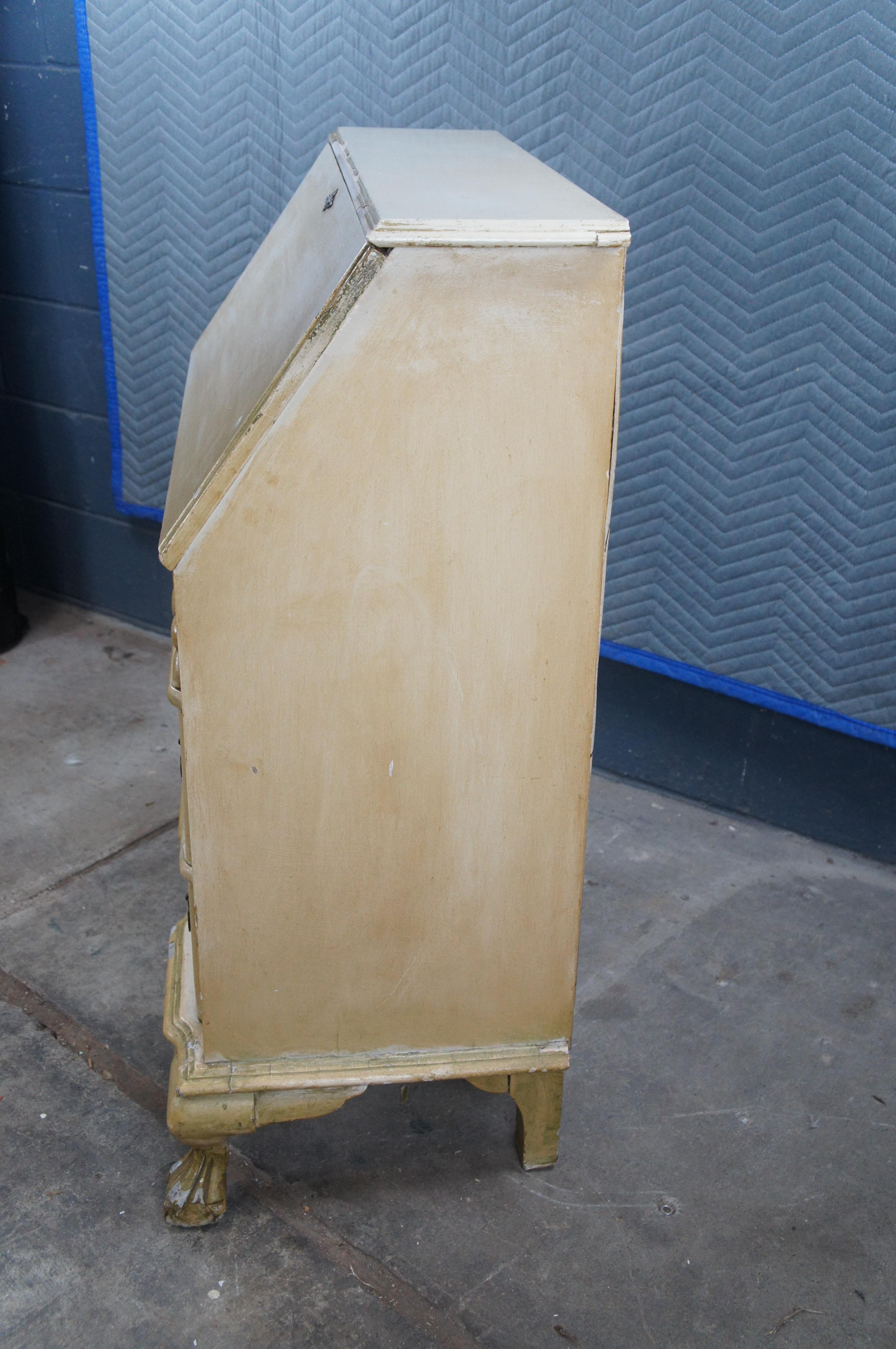 Englischer Chippendale Stil Gemaltes Goddard Chest Sekretär Schreibpult im Angebot 5