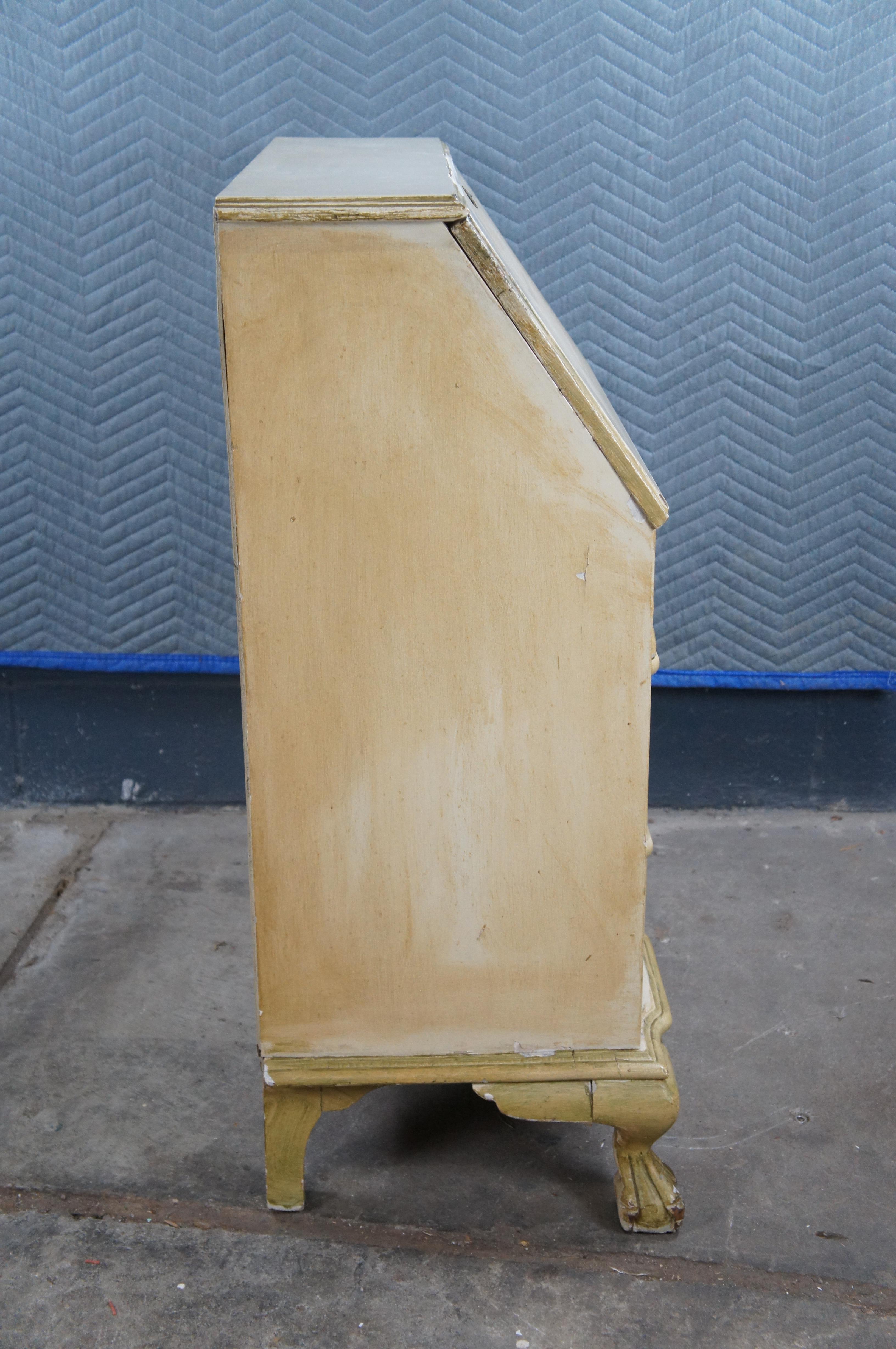 Englischer Chippendale Stil Gemaltes Goddard Chest Sekretär Schreibpult im Angebot 7