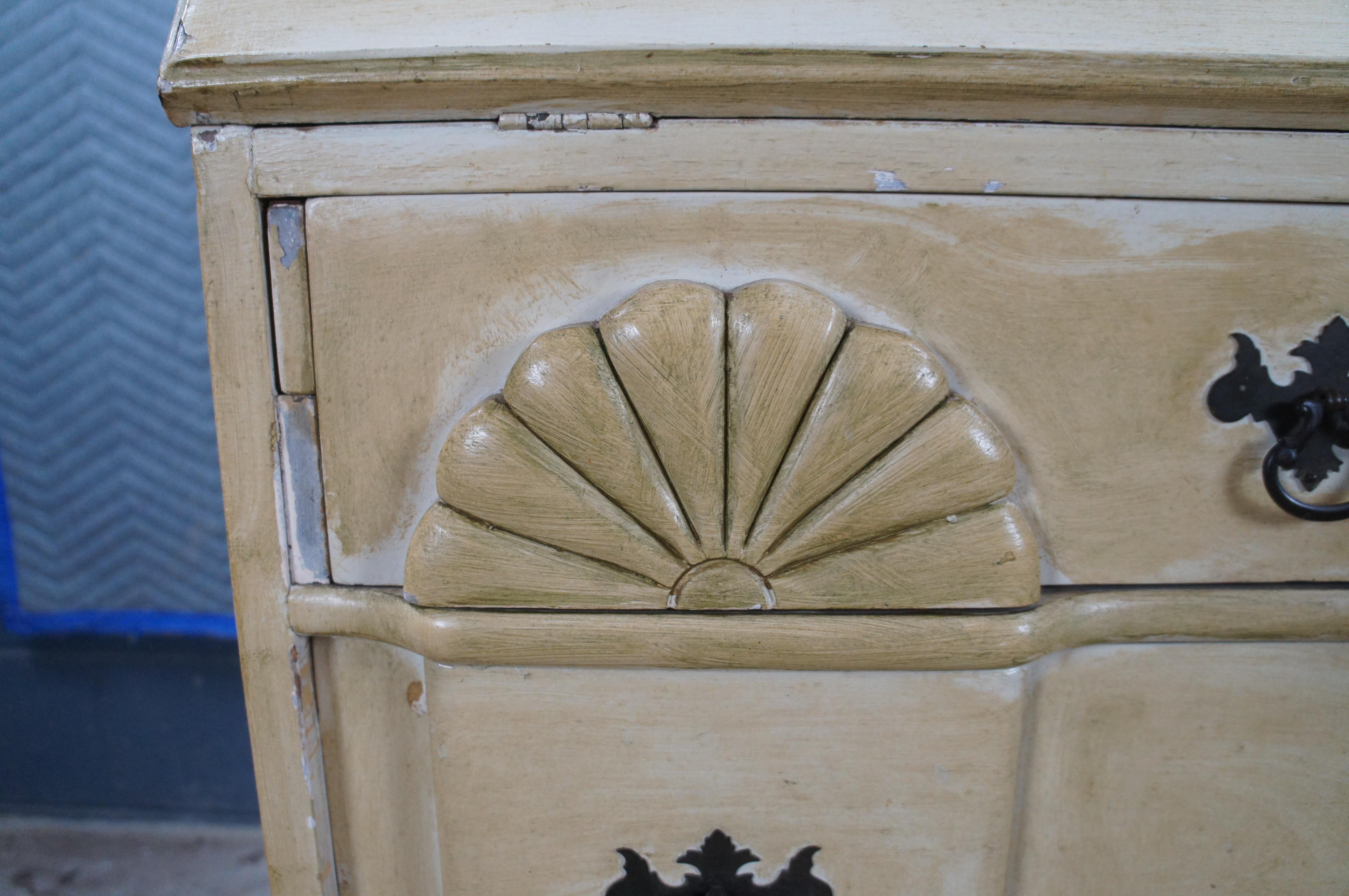 Englischer Chippendale Stil Gemaltes Goddard Chest Sekretär Schreibpult im Angebot 3