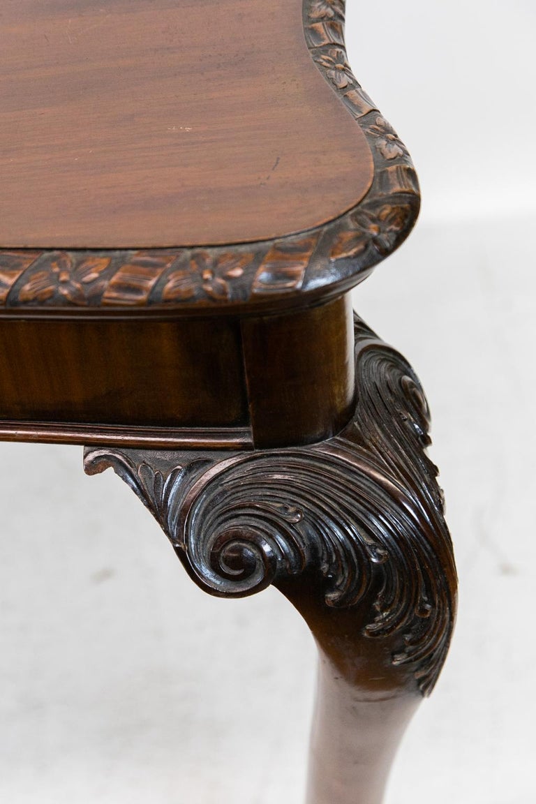 Hand-Carved English Chippendale Style Table For Sale