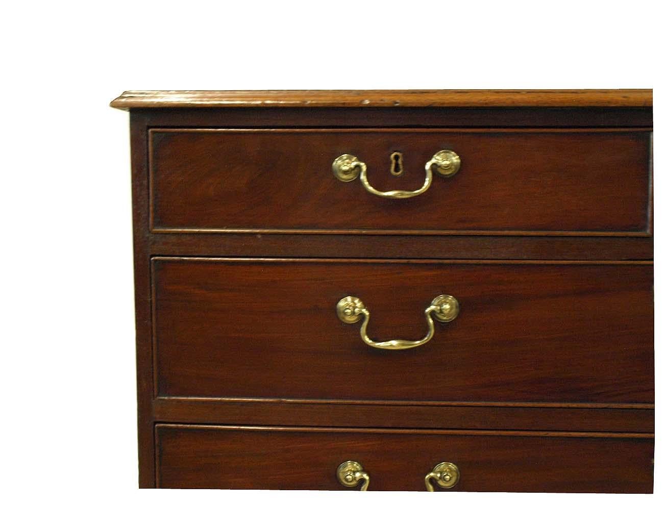 Brass English Chippendale Tall Chest For Sale