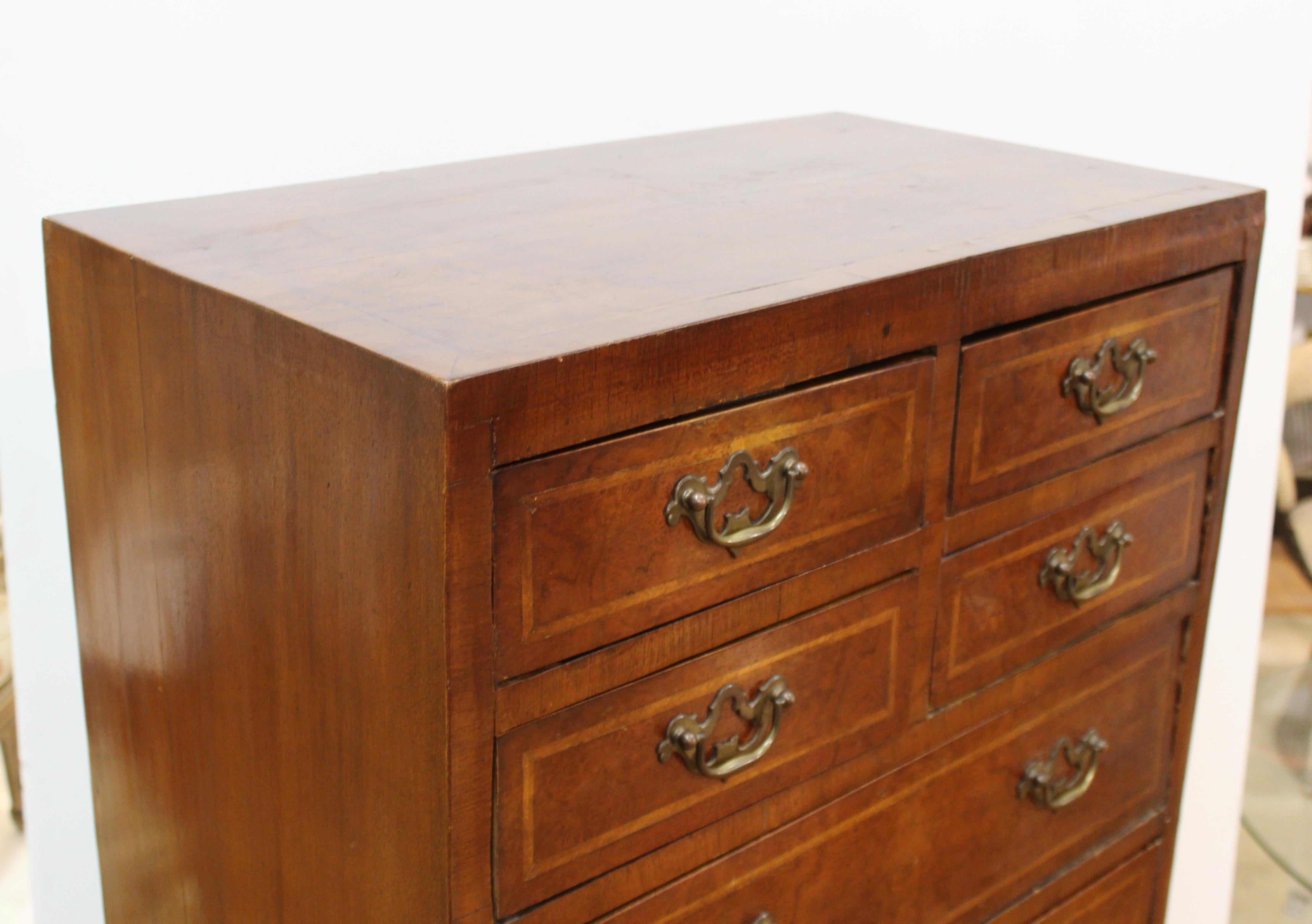 Wood English Chippendale Tall Chest of Drawers