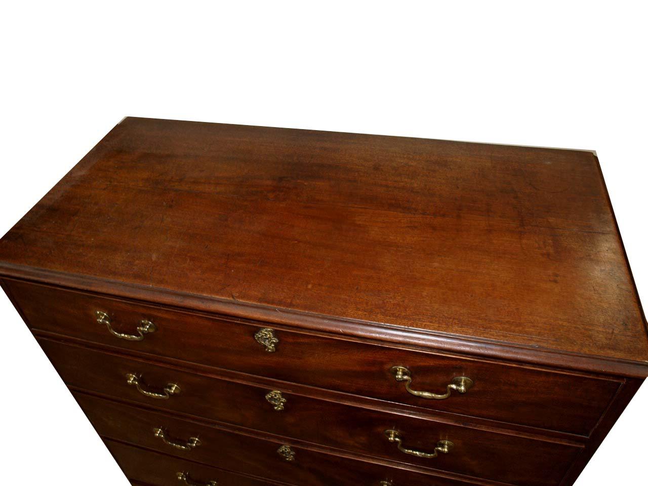 English Chippendale Two over Four Tall Chest For Sale 4