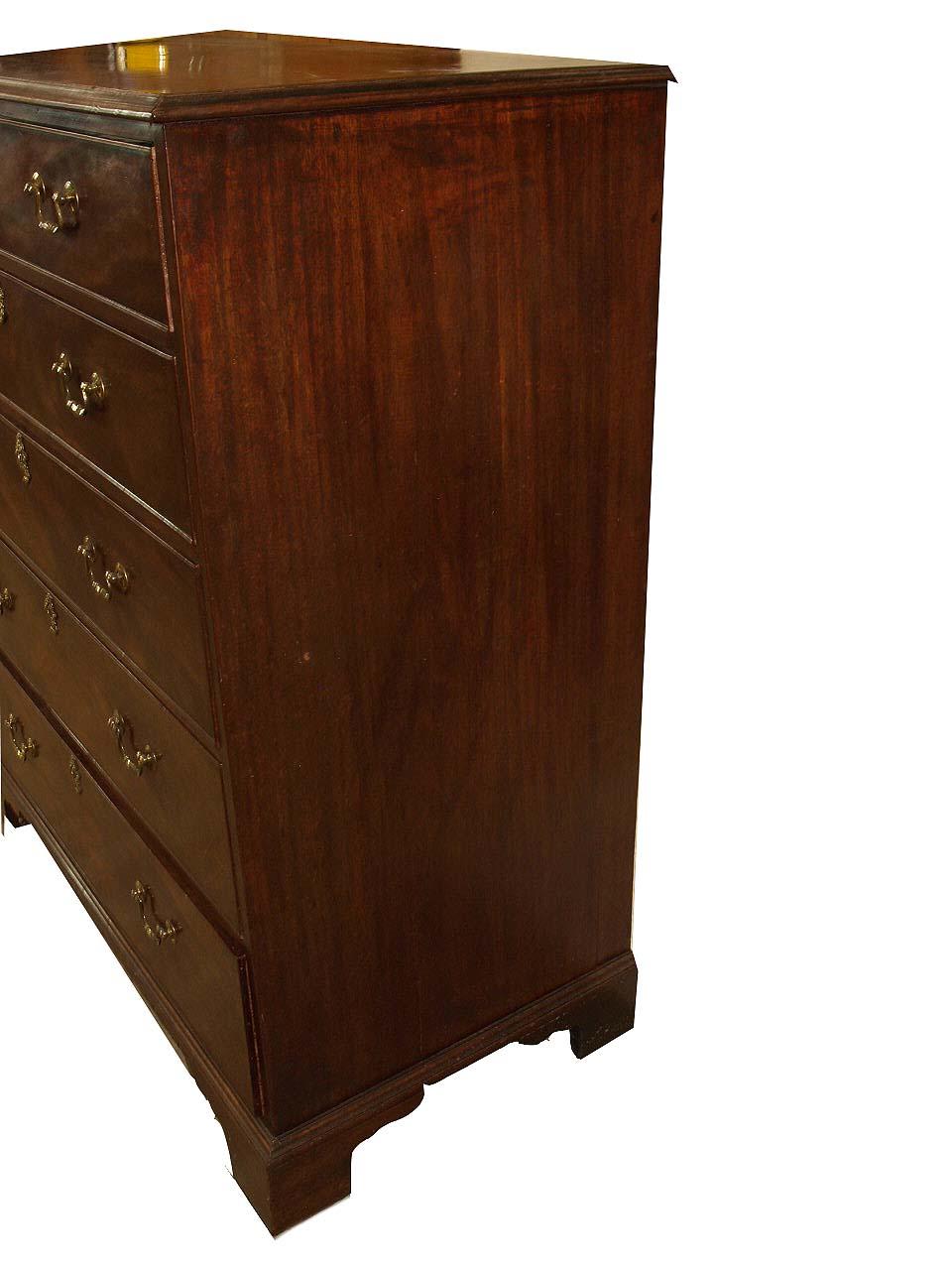 Veneer English Chippendale Two over Four Tall Chest For Sale