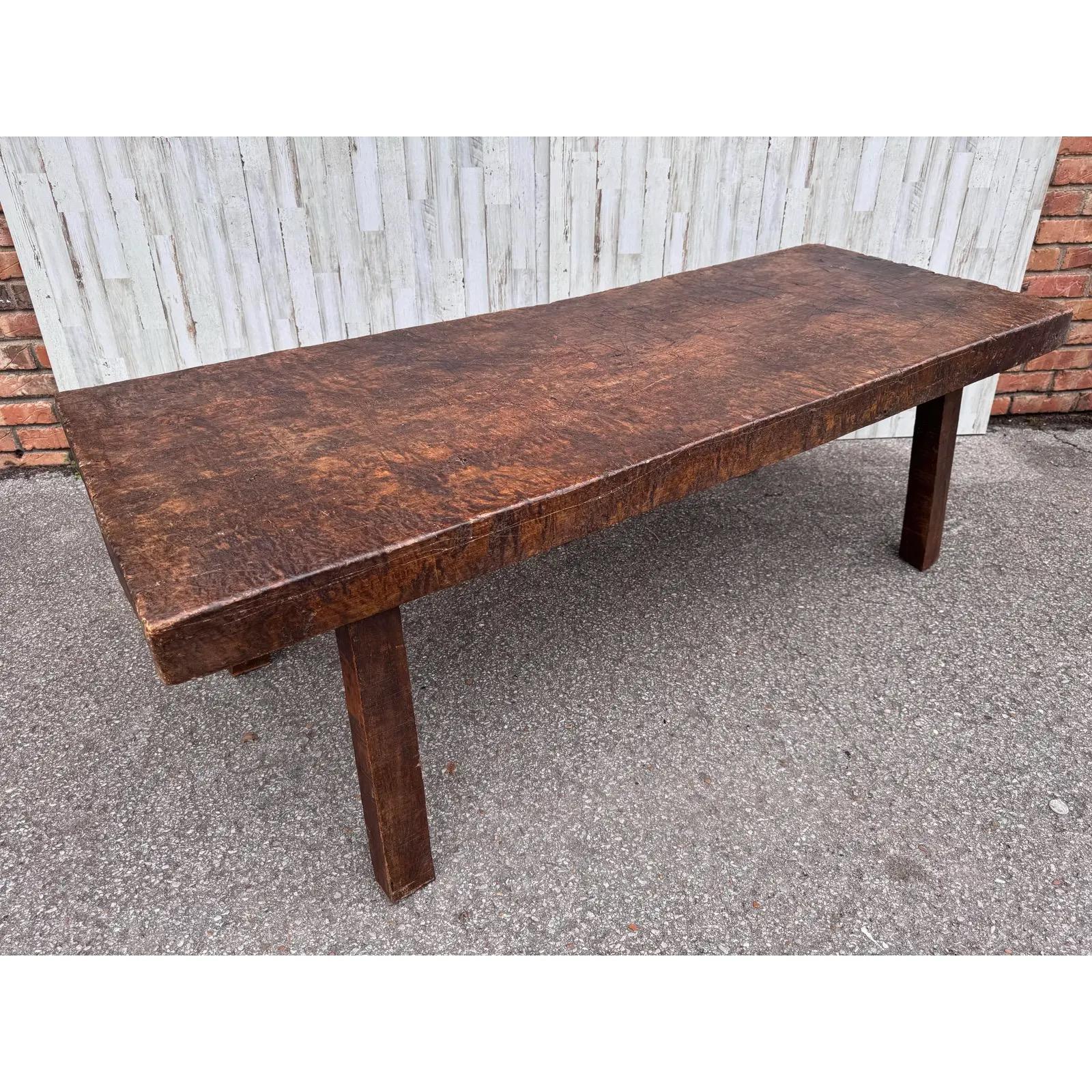 English Chopping Bench / Coffee Table In Good Condition For Sale In Nashville, TN