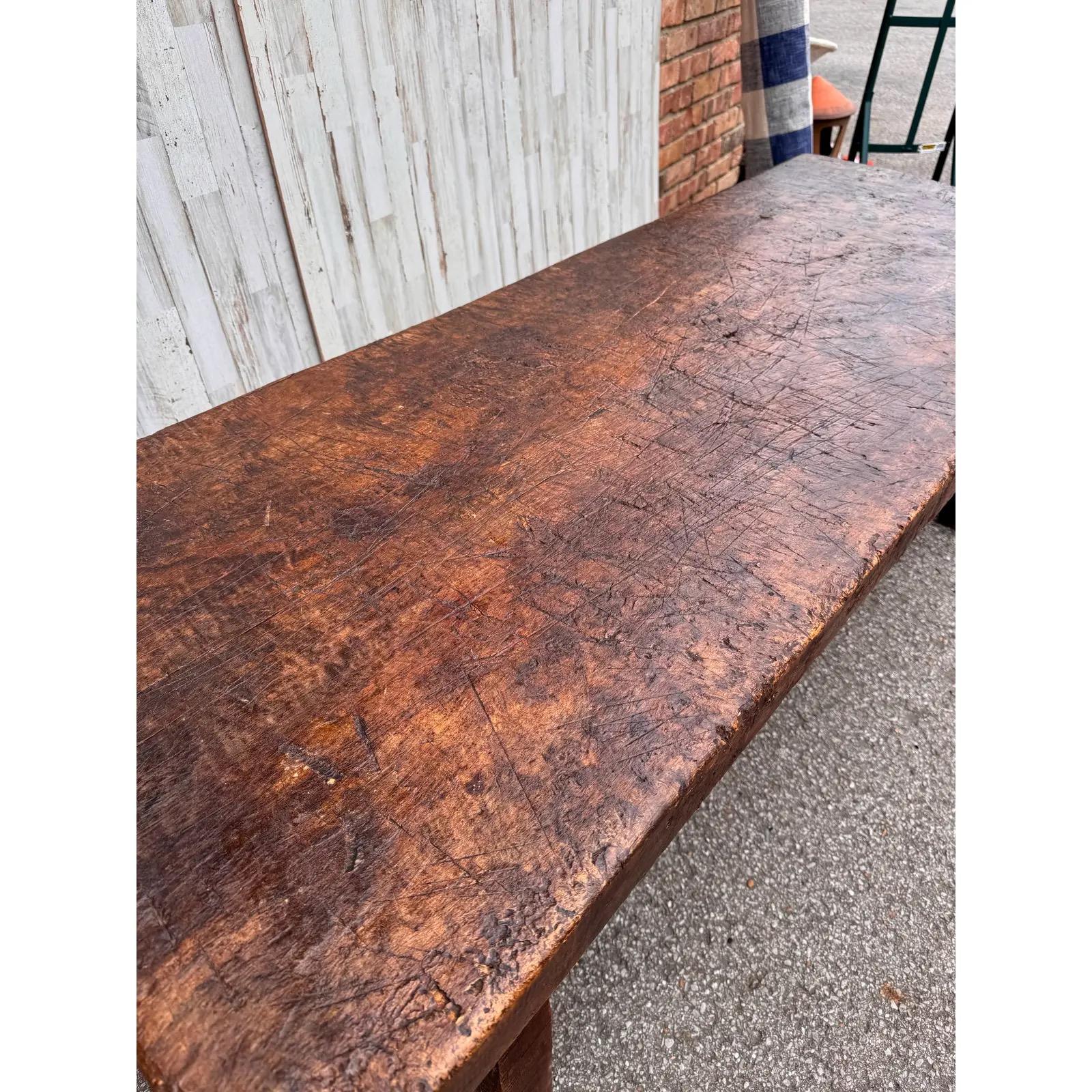 Hardwood English Chopping Bench / Coffee Table For Sale