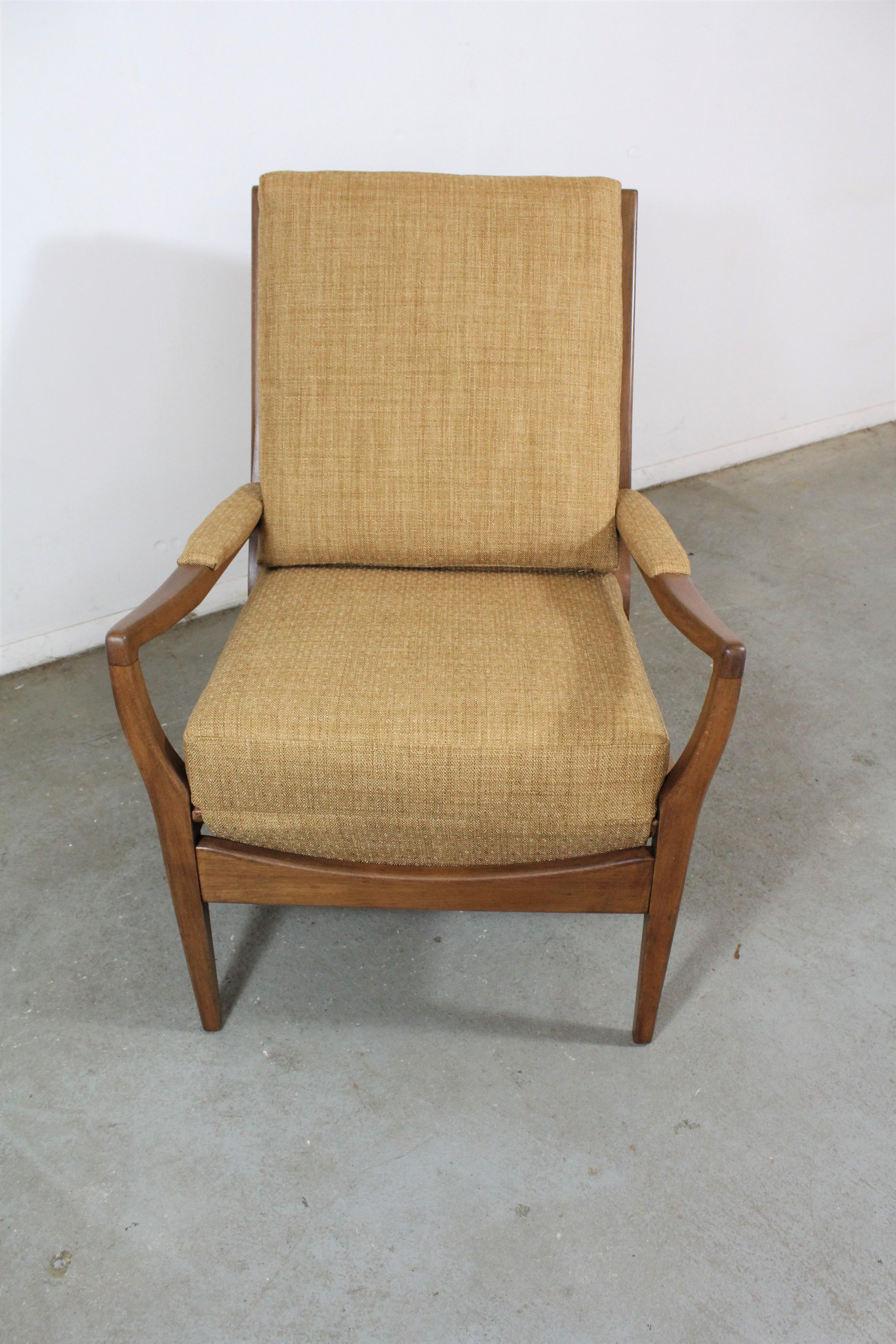 Mid-Century Modern Mid Century Modern Walnut Open Arm Lounge Chair