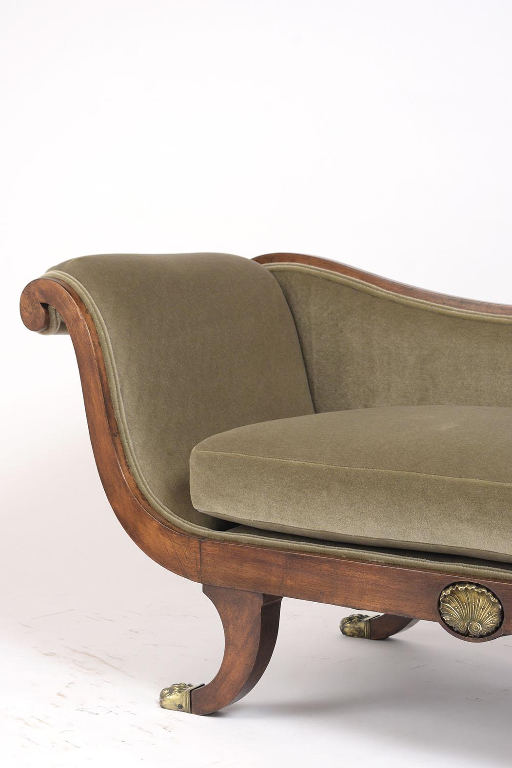 Mid-19th Century English 19th Century Empire Style Chaise Lounge