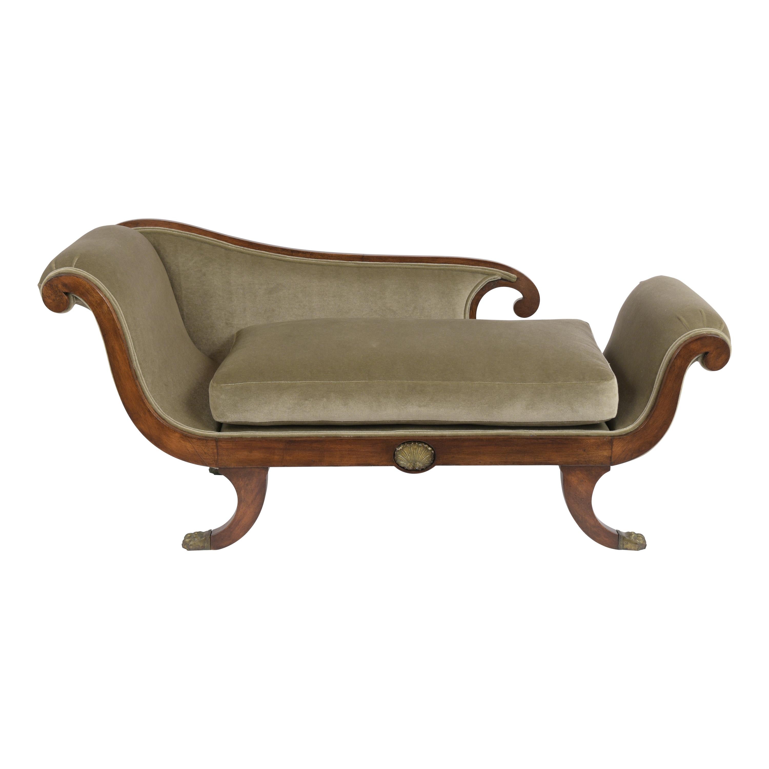 English 19th Century Empire Style Chaise Lounge